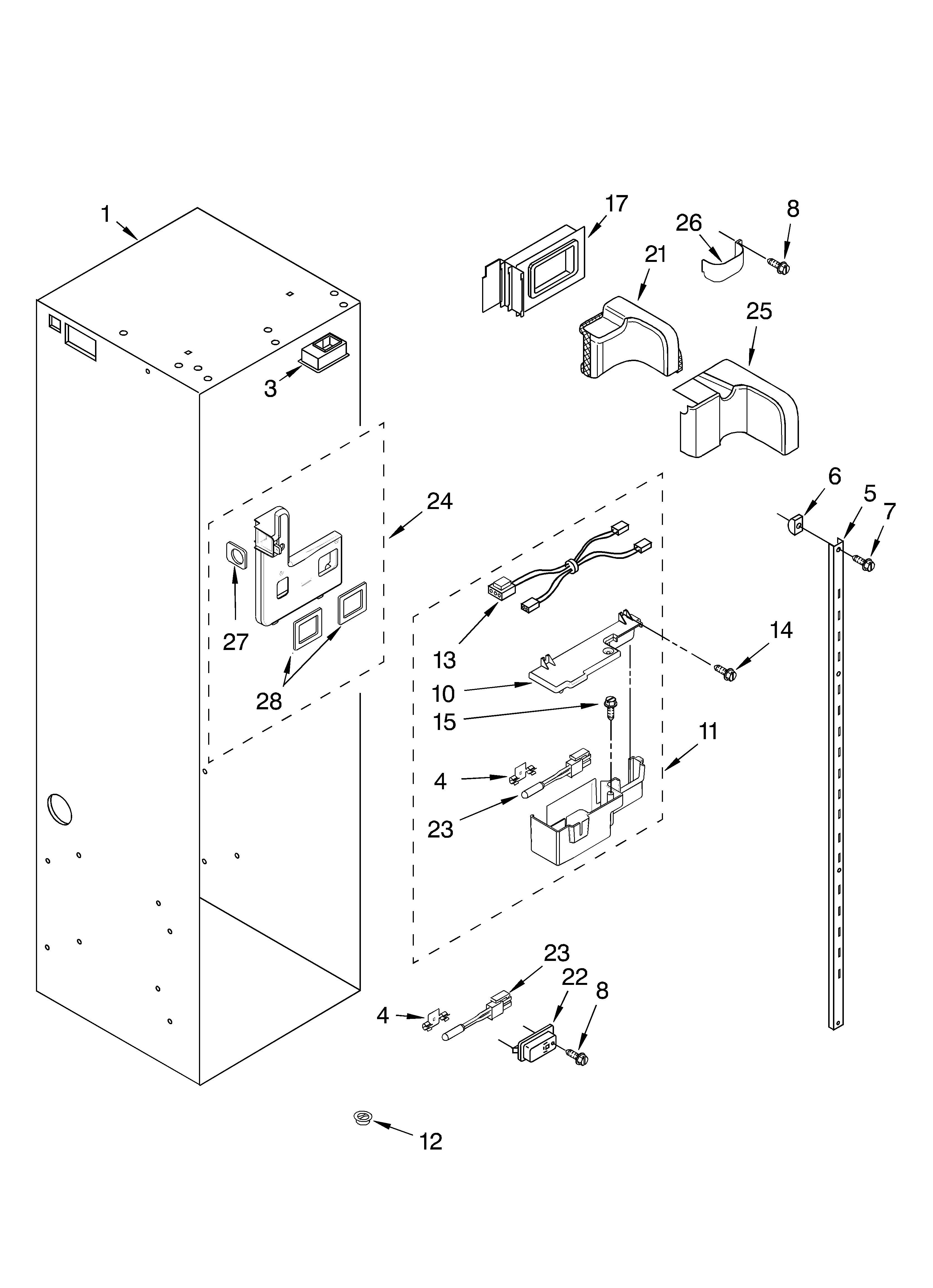 KitchenAid KSSS36FMX00 refrigerator liner parts diagram