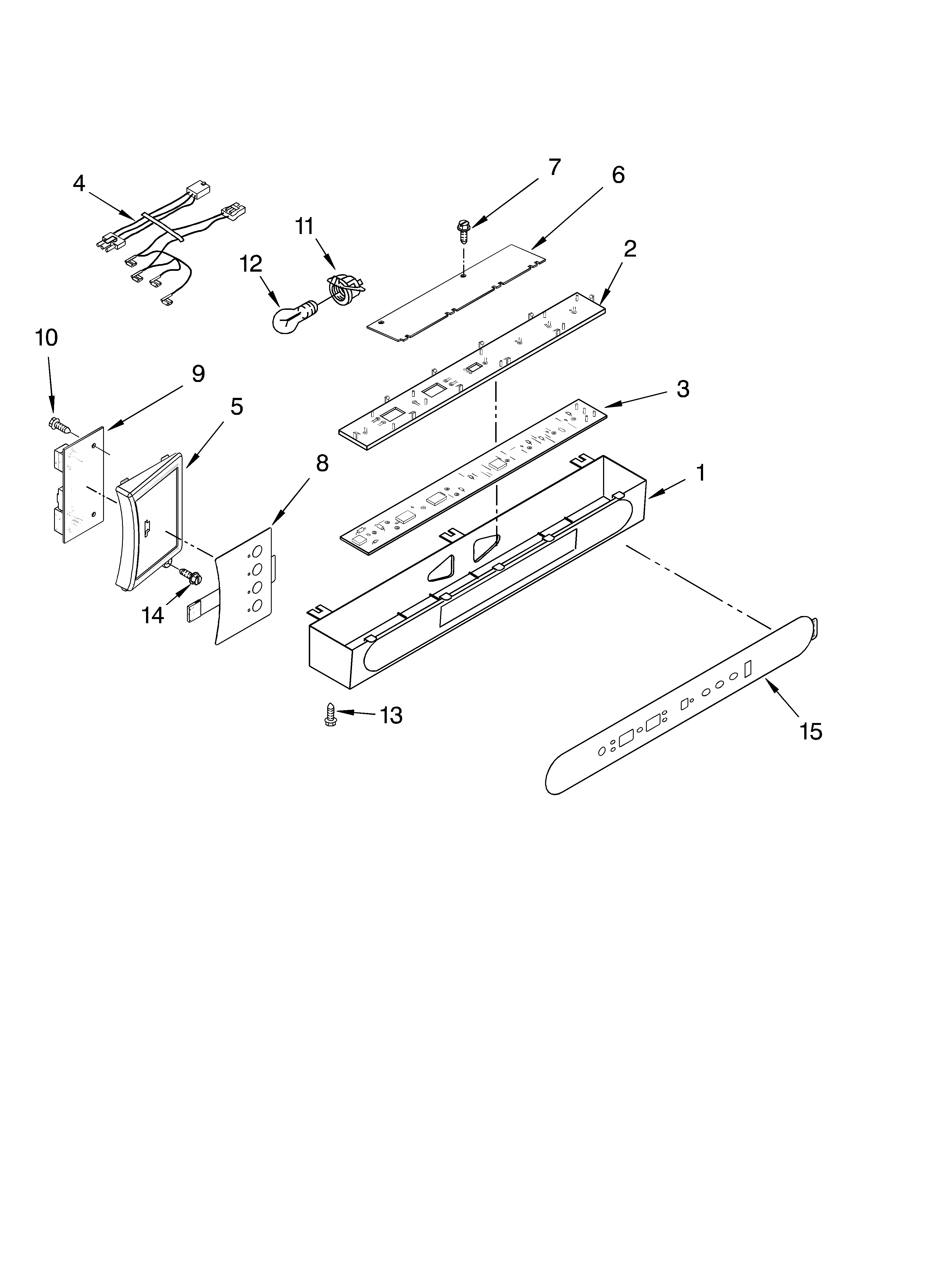 KitchenAid KSSS36FMX00 control panel parts diagram