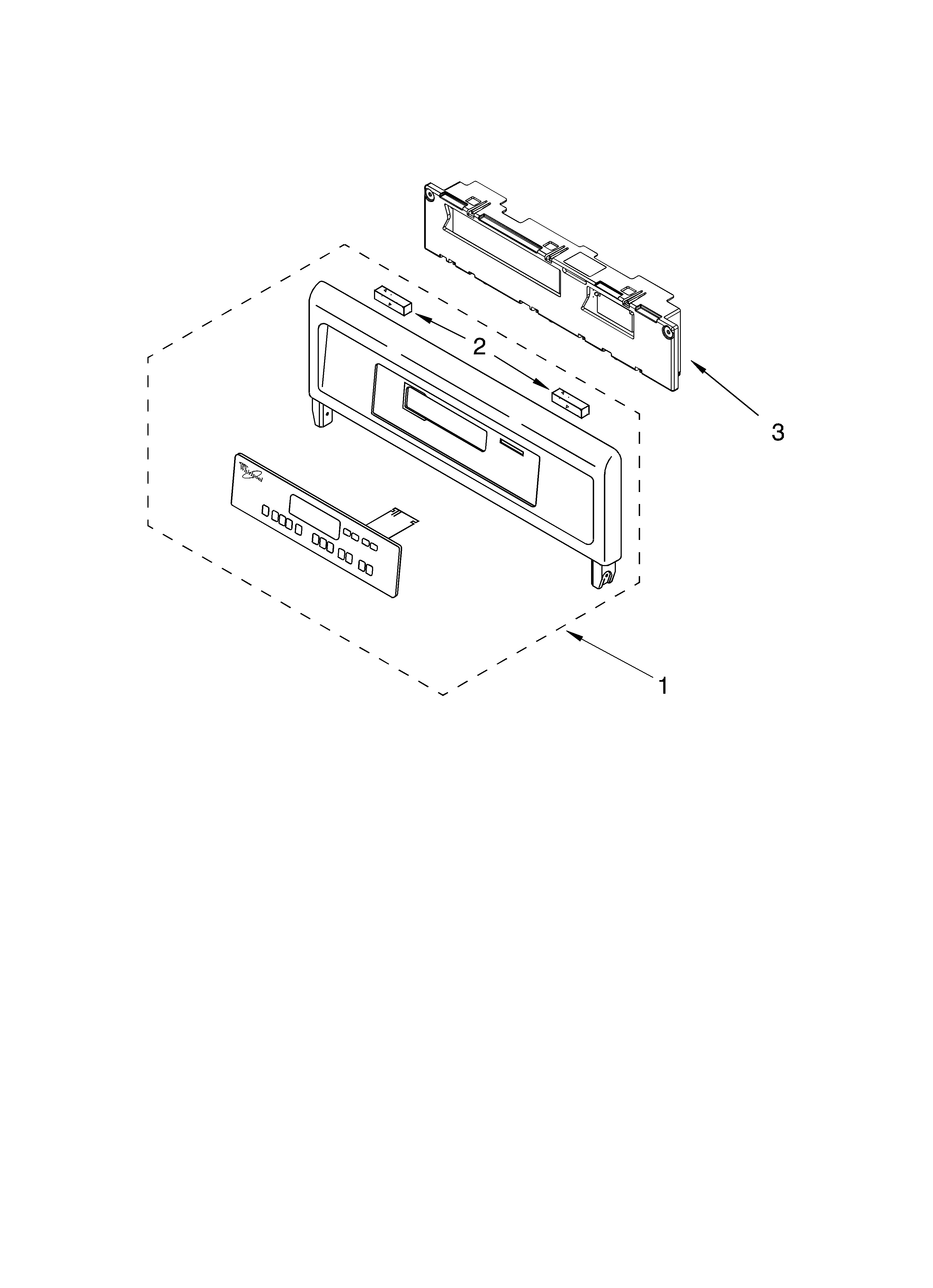 Whirlpool RBD306PDQ14 control panel parts diagram