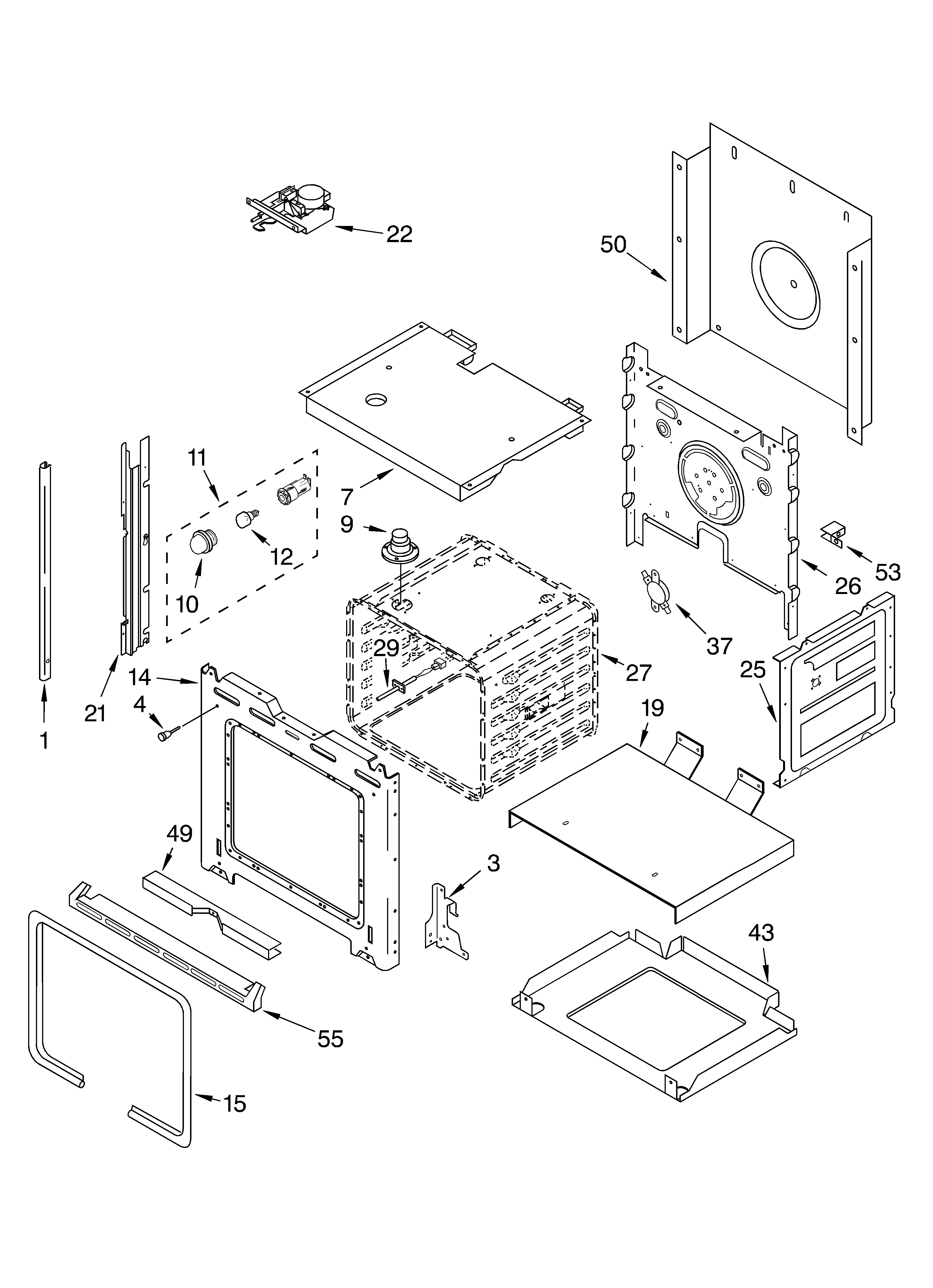 Whirlpool RS696PXGB13 oven parts diagram