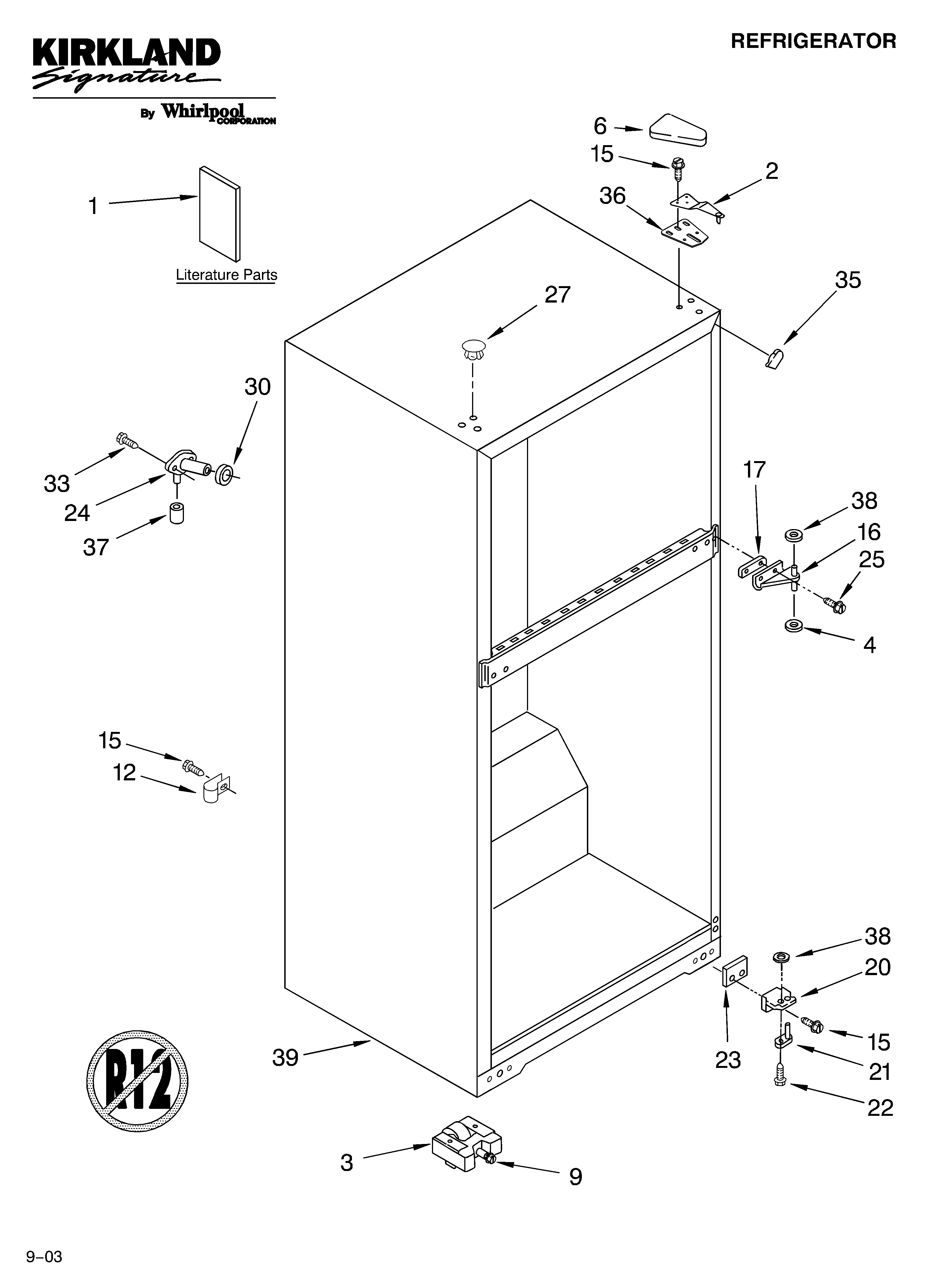 Kirkland ST14CKXKQ02 cabinet parts diagram