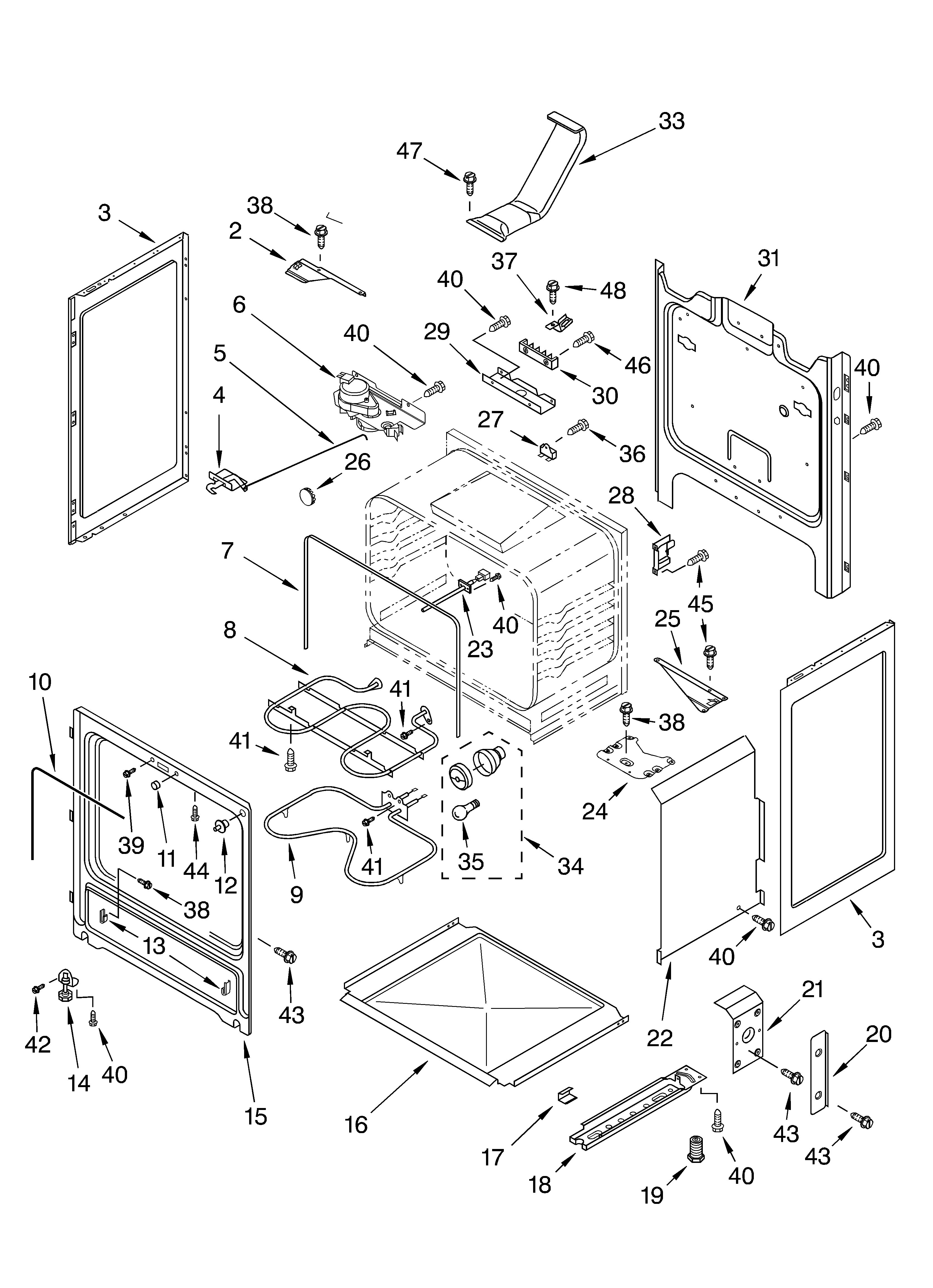Estate TES356MS0 chassis parts diagram