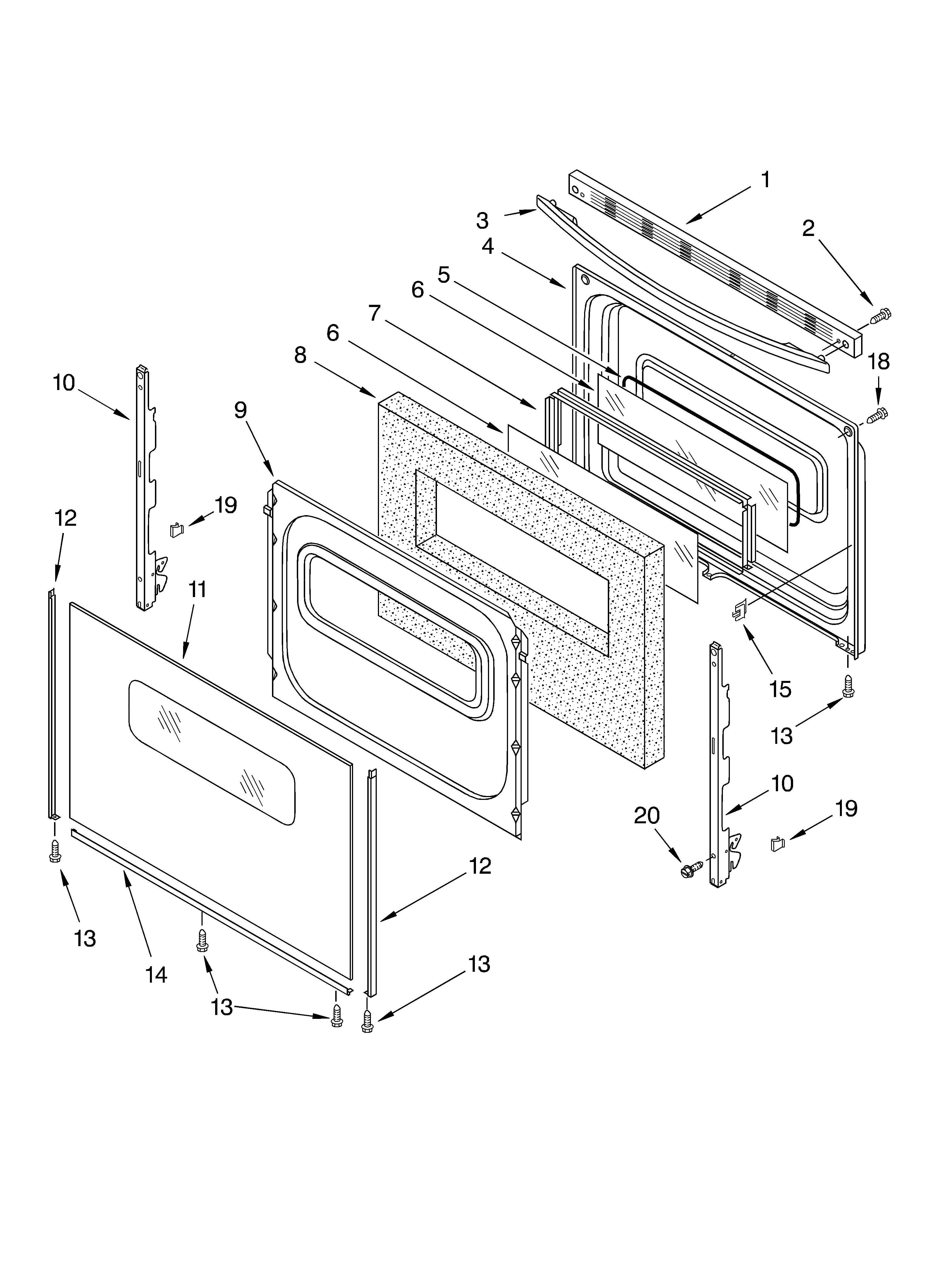 Estate TES356MS0 door parts diagram