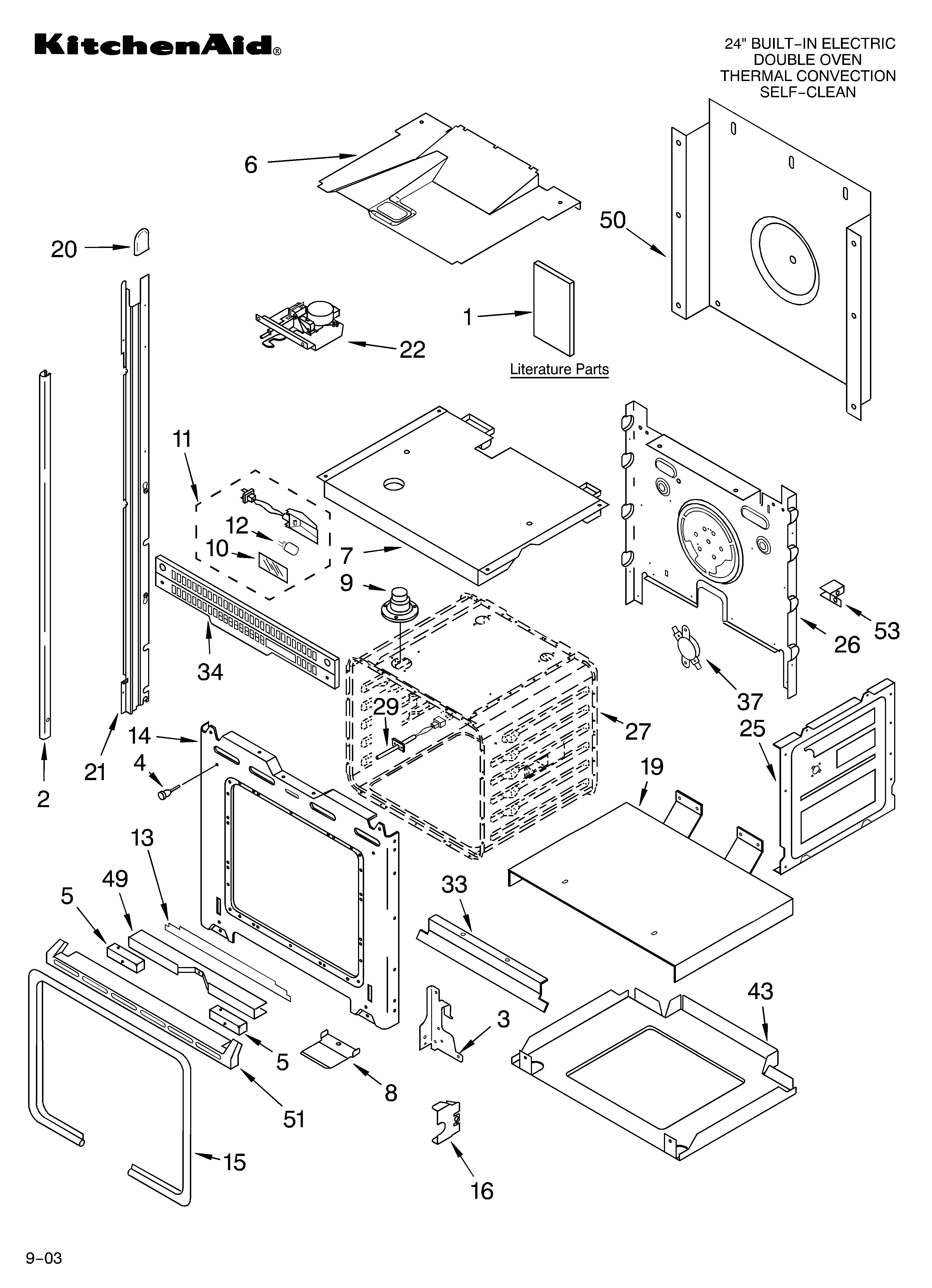 KitchenAid KEBC247KBL02 oven parts diagram