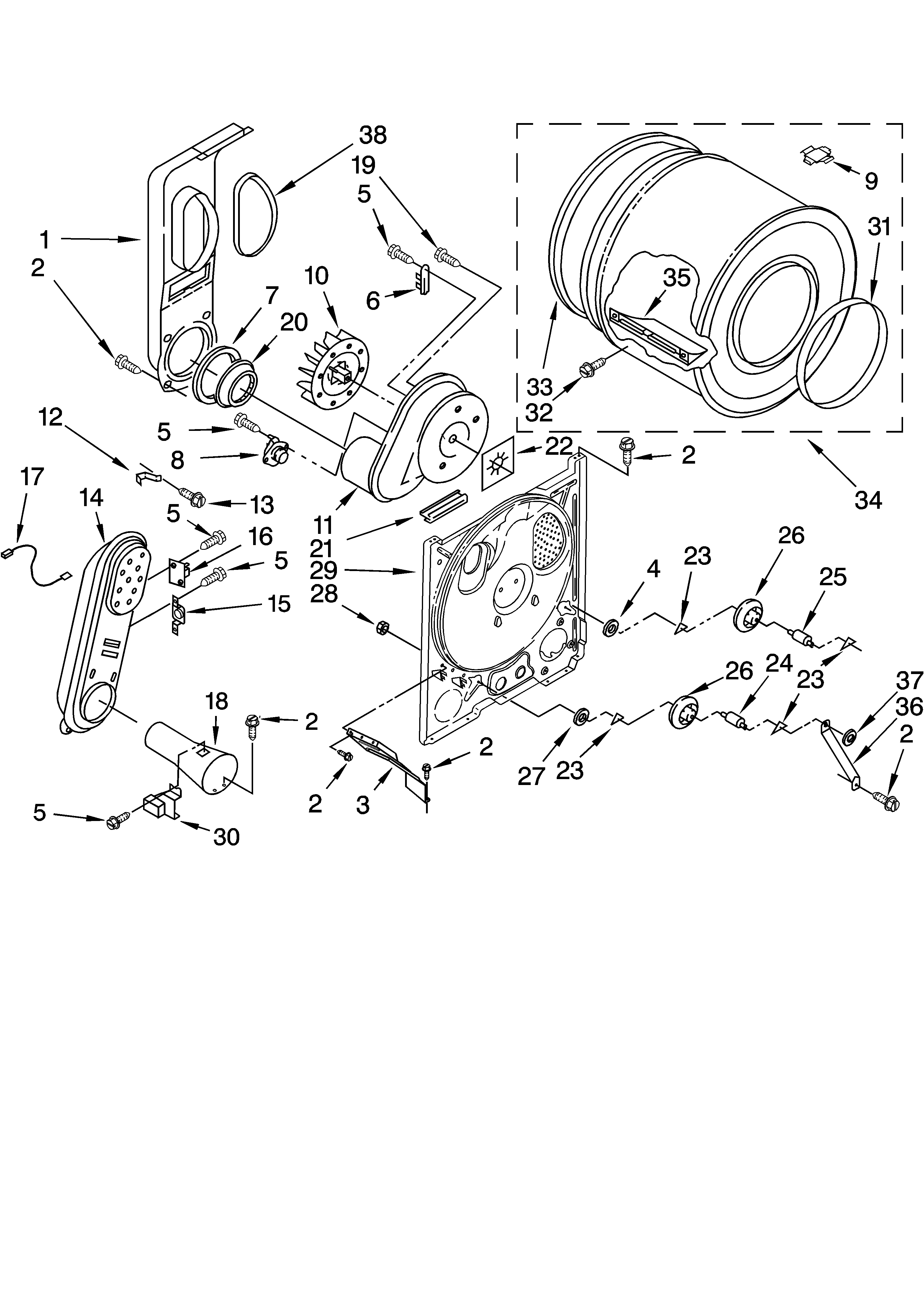 Roper 7MRGX4634MQ0 bulkhead parts diagram