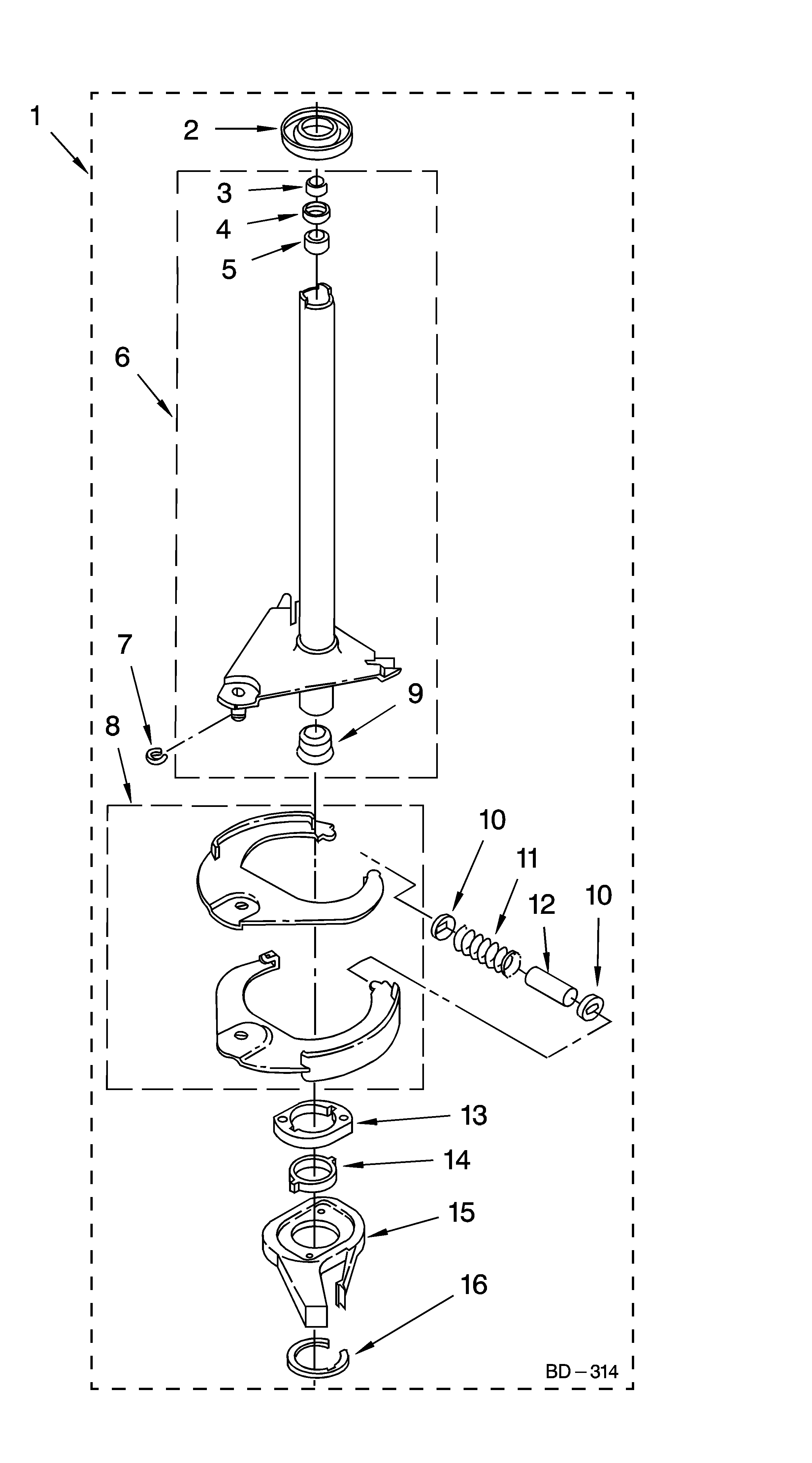 Crosley CAWB527MQ1 brake and drive tube parts diagram