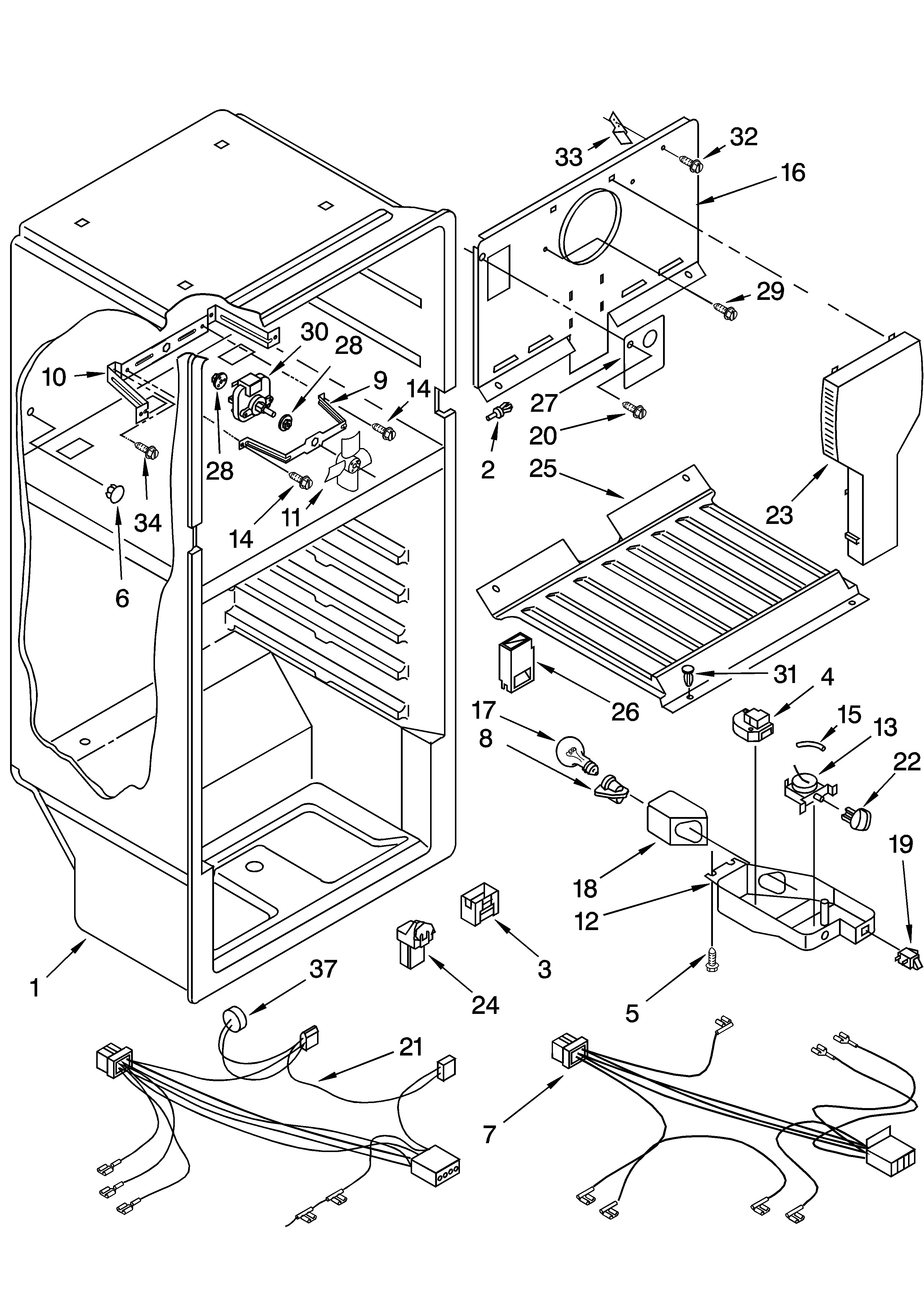 Whirlpool ET4CSKXKQ03 liner parts diagram