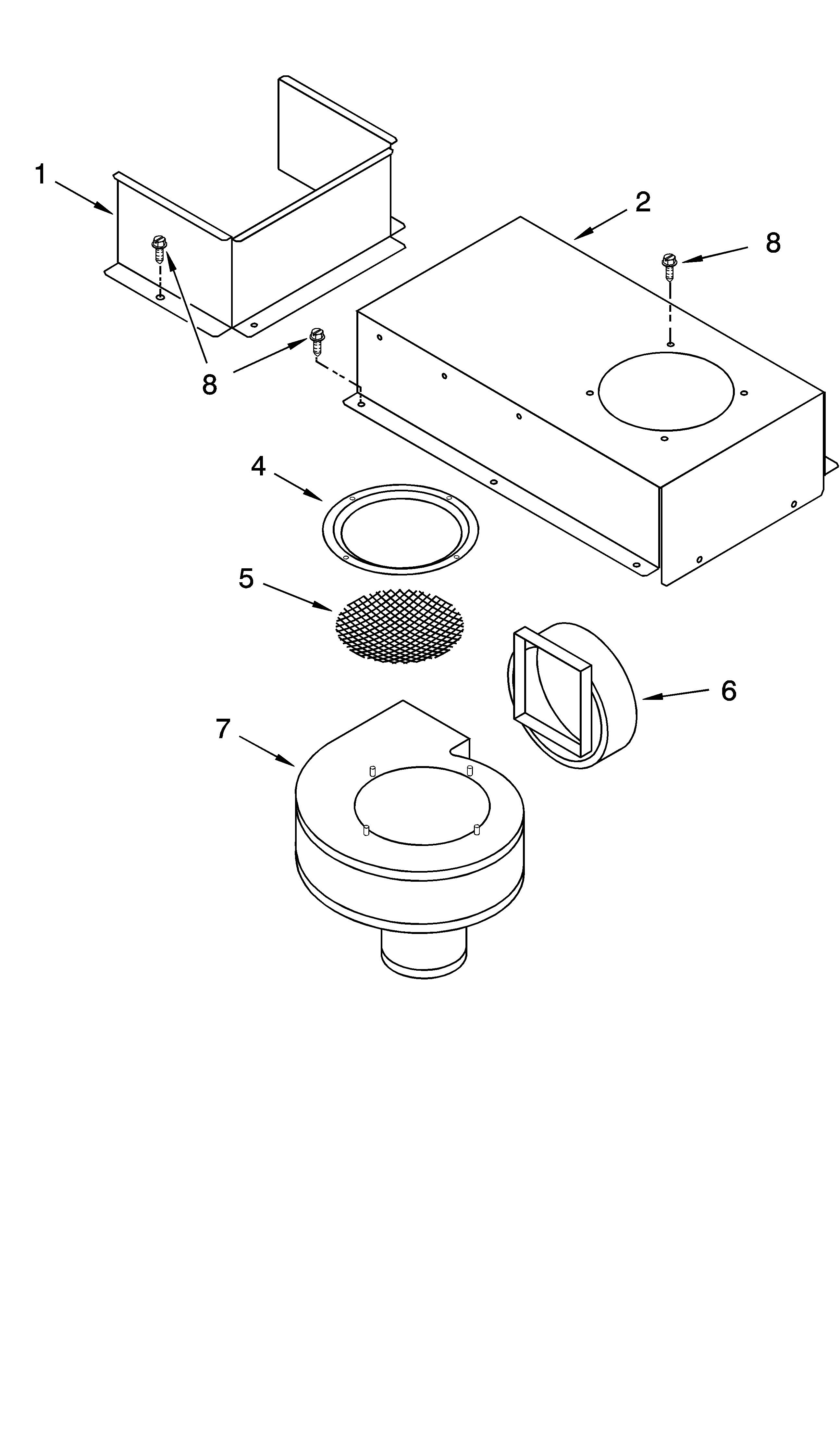 Whirlpool GJD3644LB01 blower unit parts, miscellaneous parts diagram