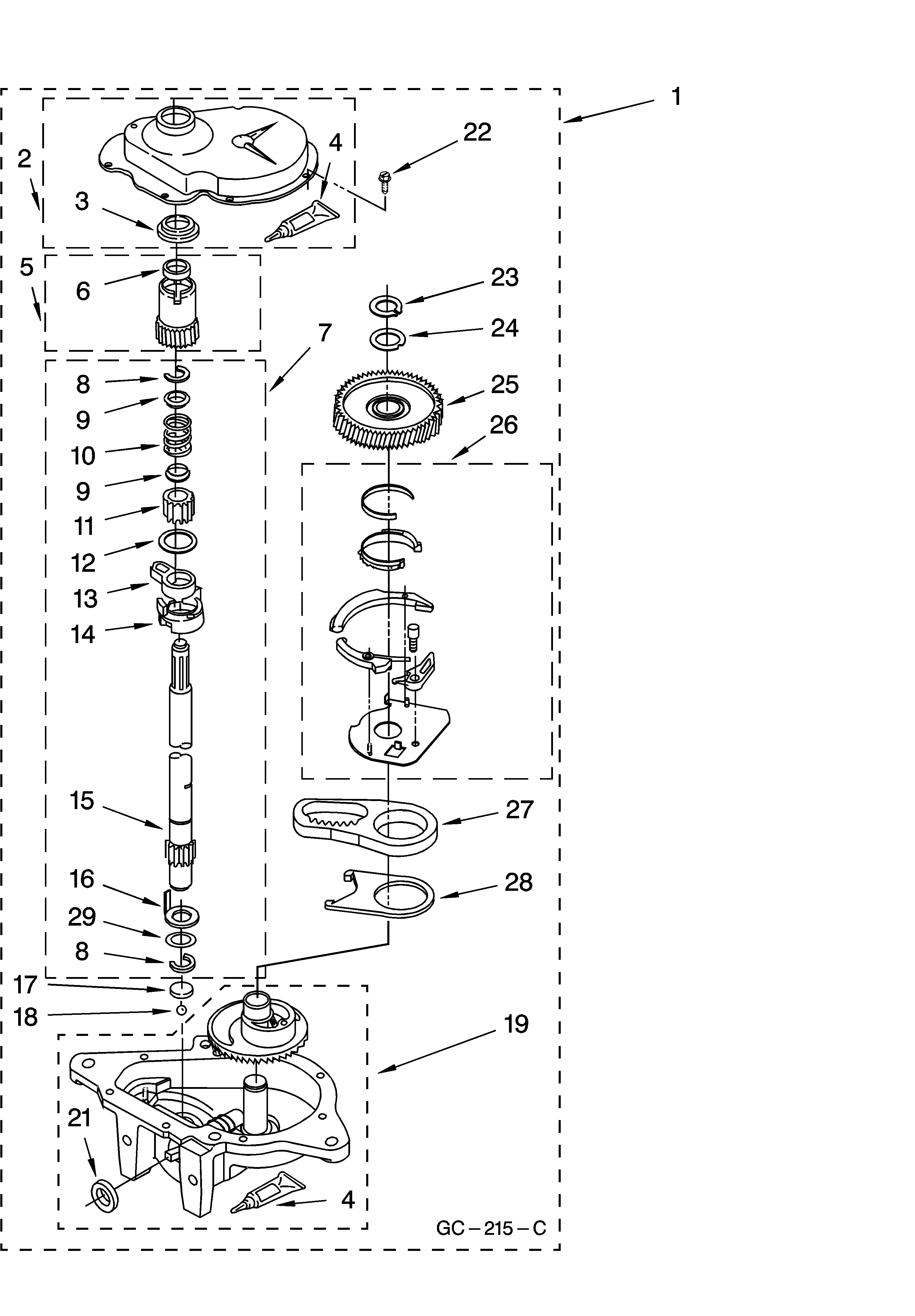 Roper RAS8244KQ1 gearcase parts diagram