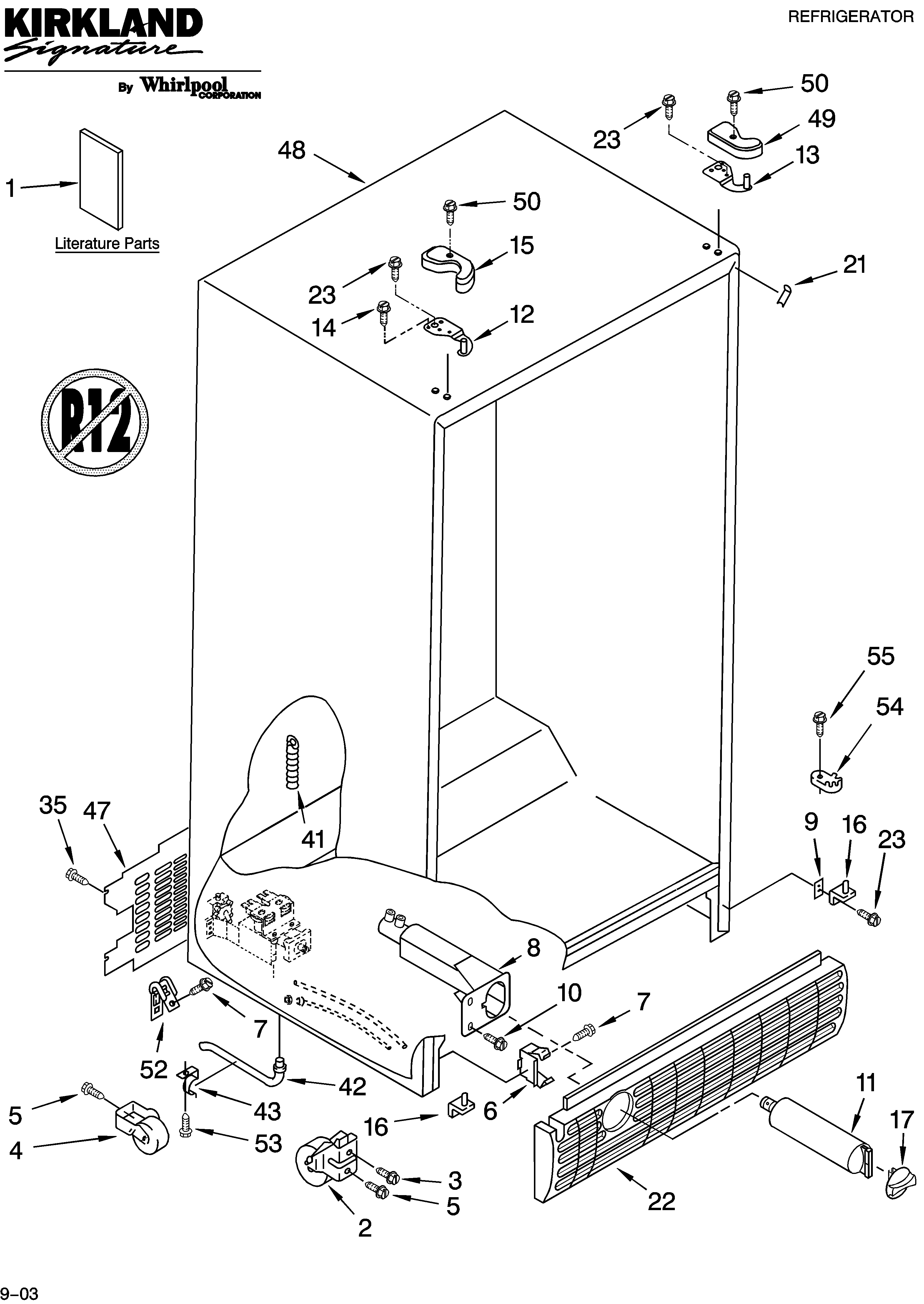 Kirkland SS25AFXLQ01 cabinet parts diagram