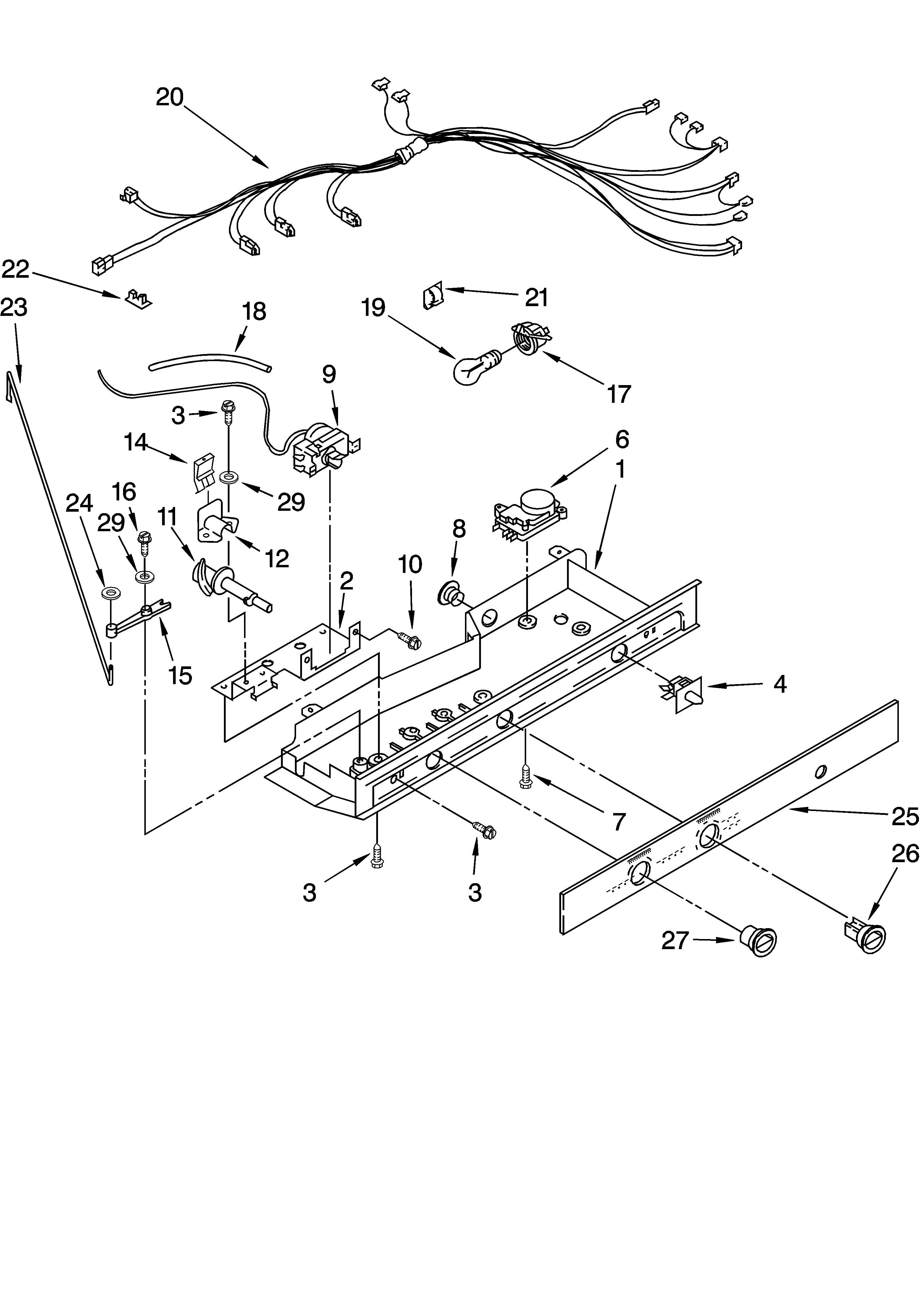 Kirkland SS25AFXLQ01 control parts diagram