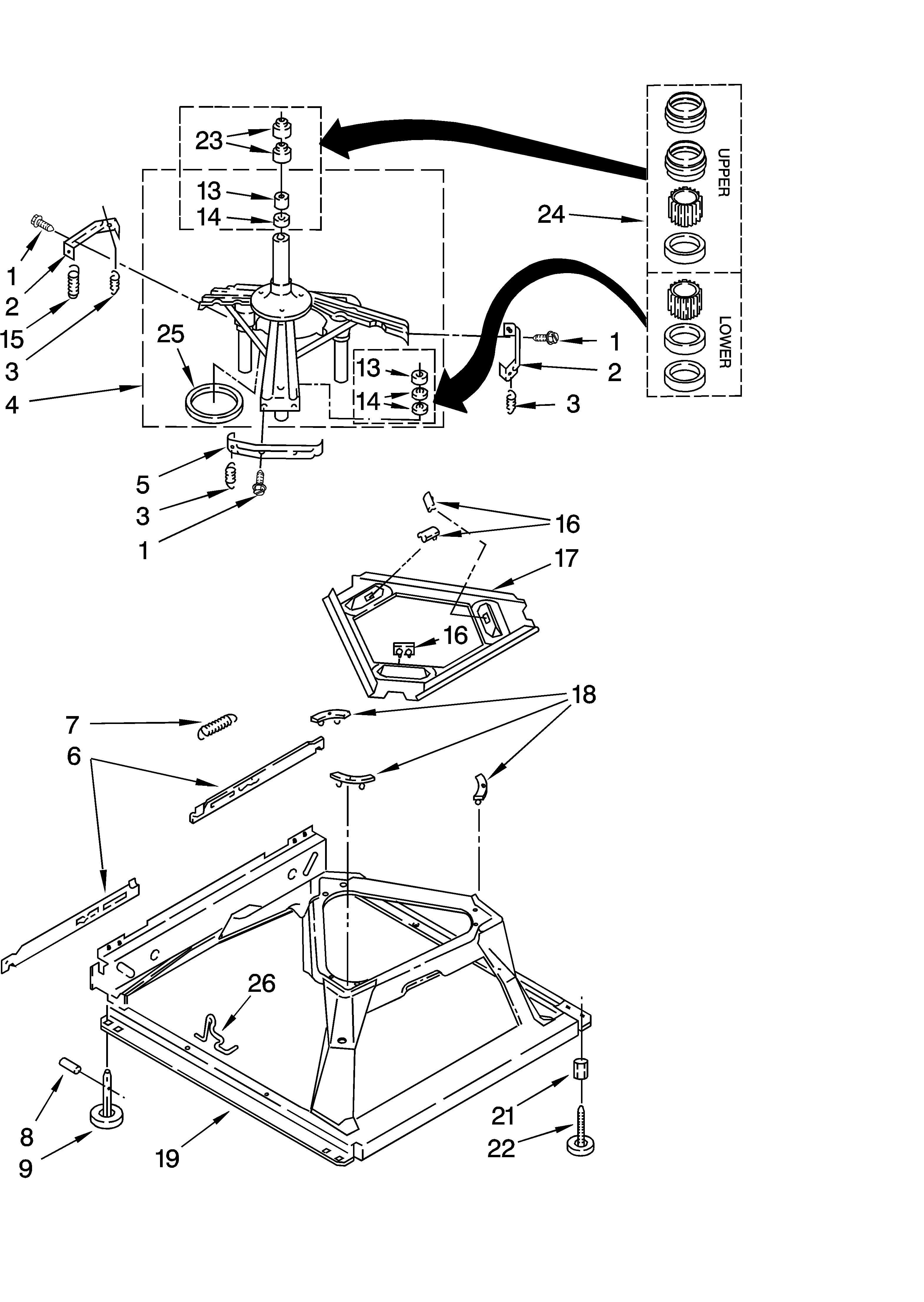 Estate TAWX700JQ2 machine base parts diagram