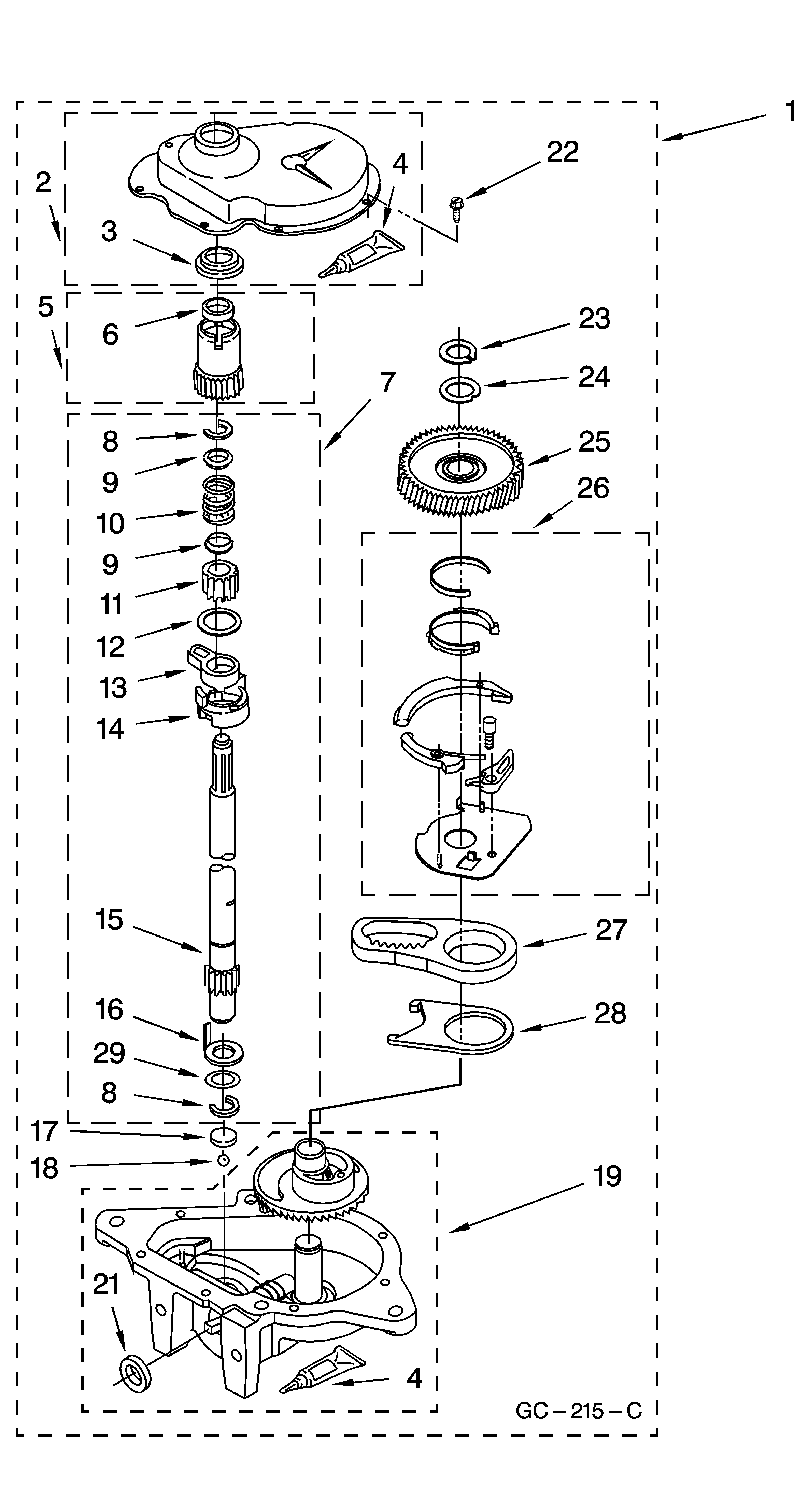 Estate TAWX700JQ2 gearcase parts diagram