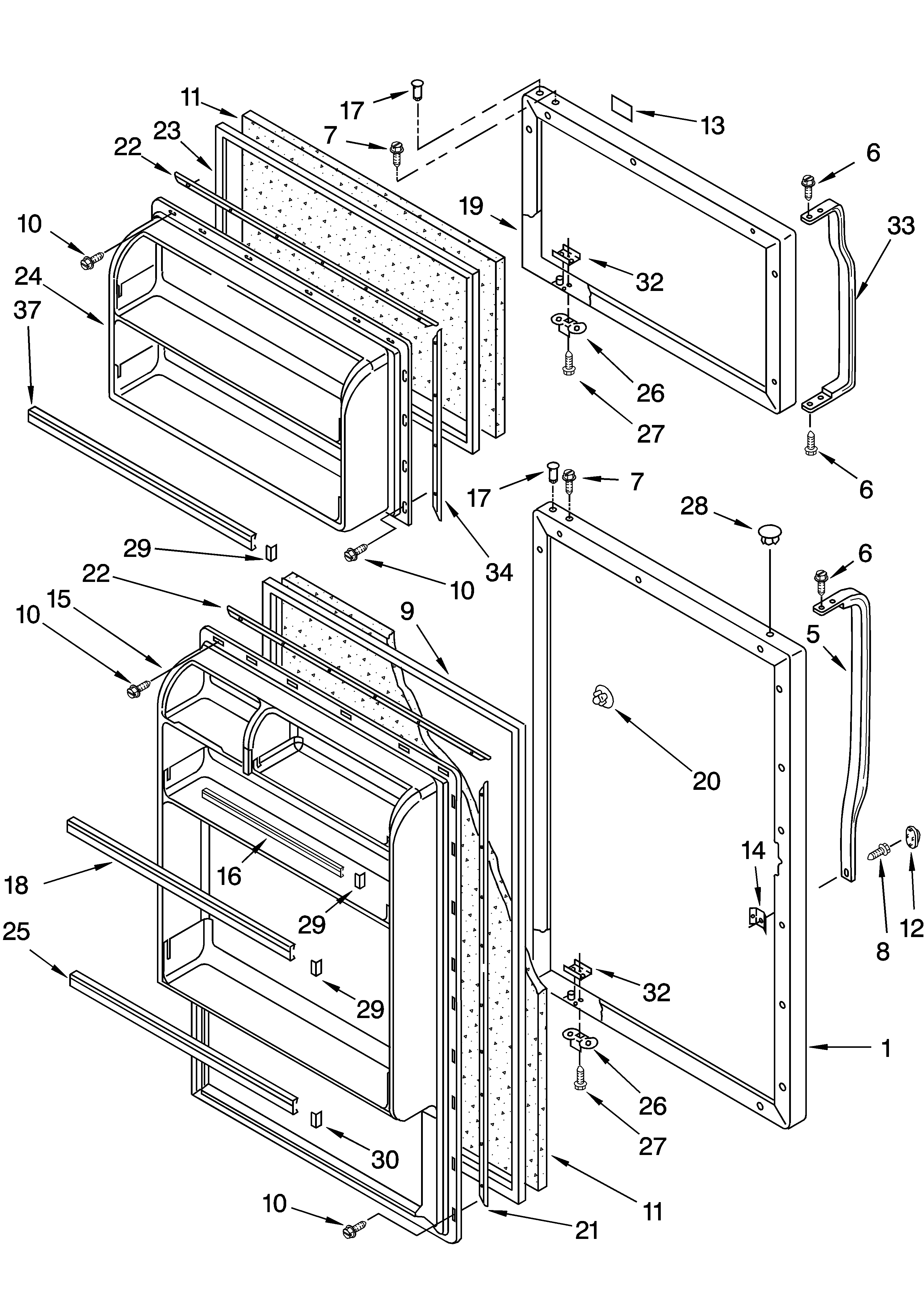 Estate TT14DKXKQ03 door parts diagram