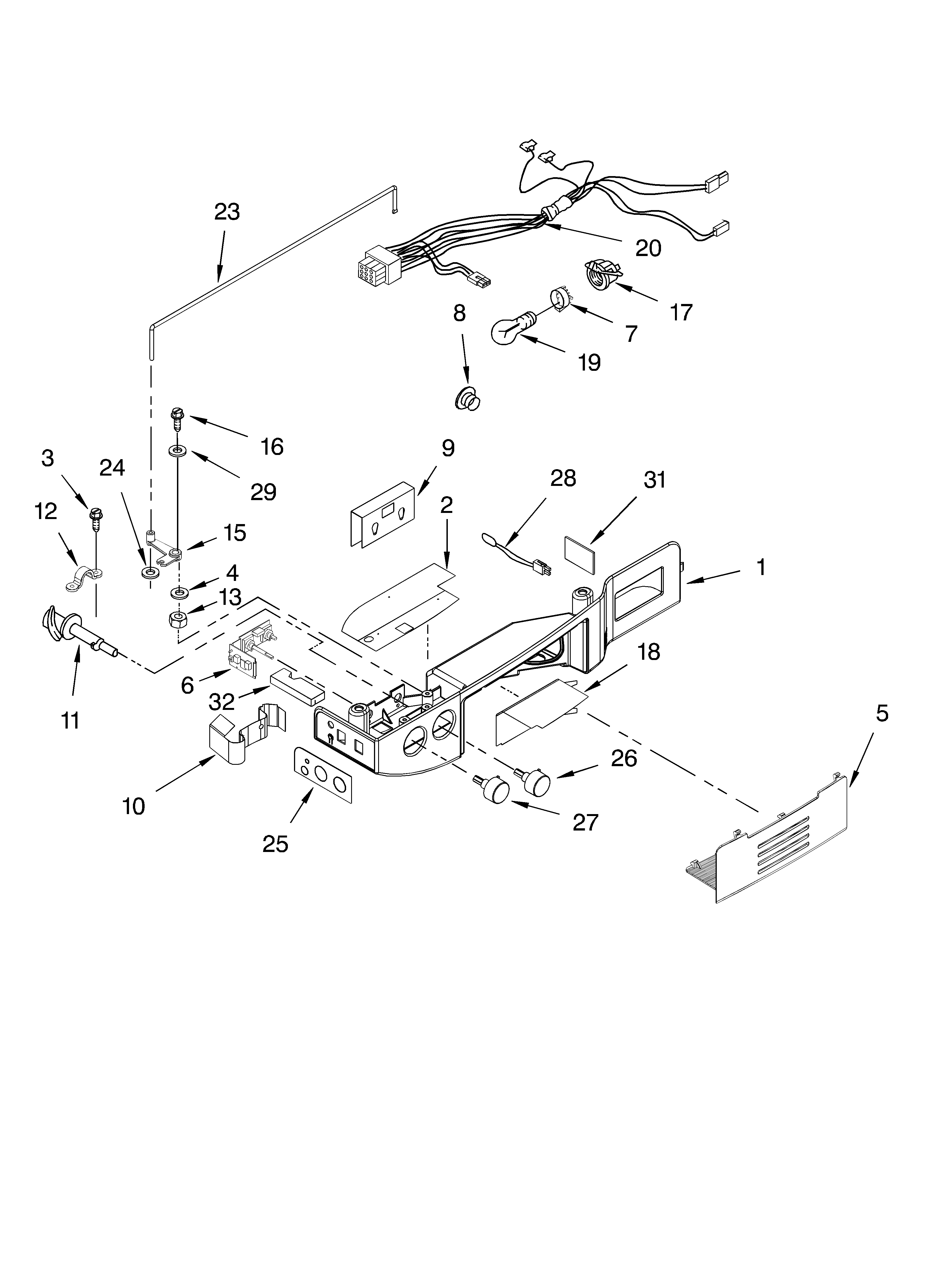 Whirlpool 7GS2SHEXMQ00 control parts diagram