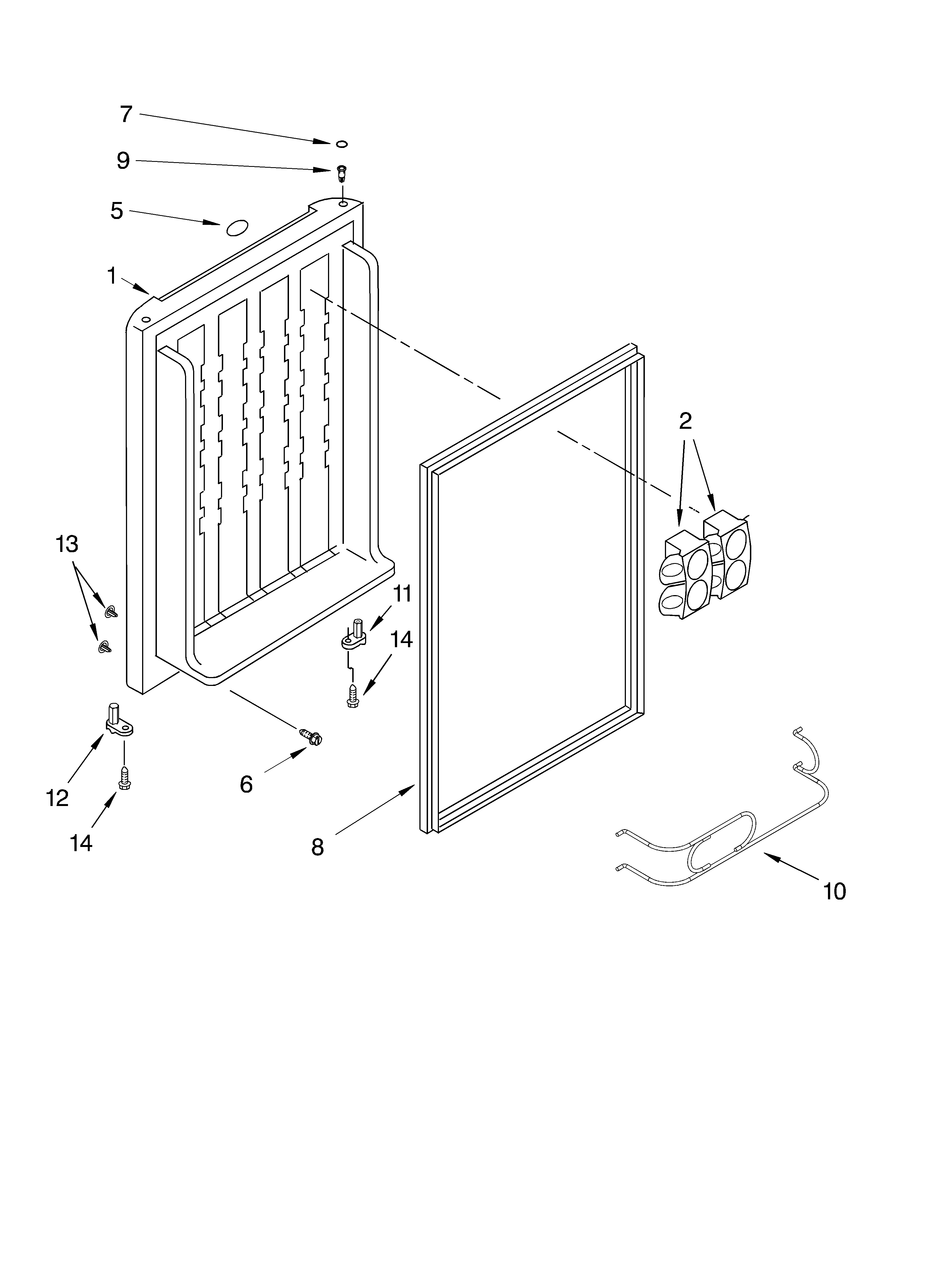 Whirlpool EL02PPXMB00 door parts diagram
