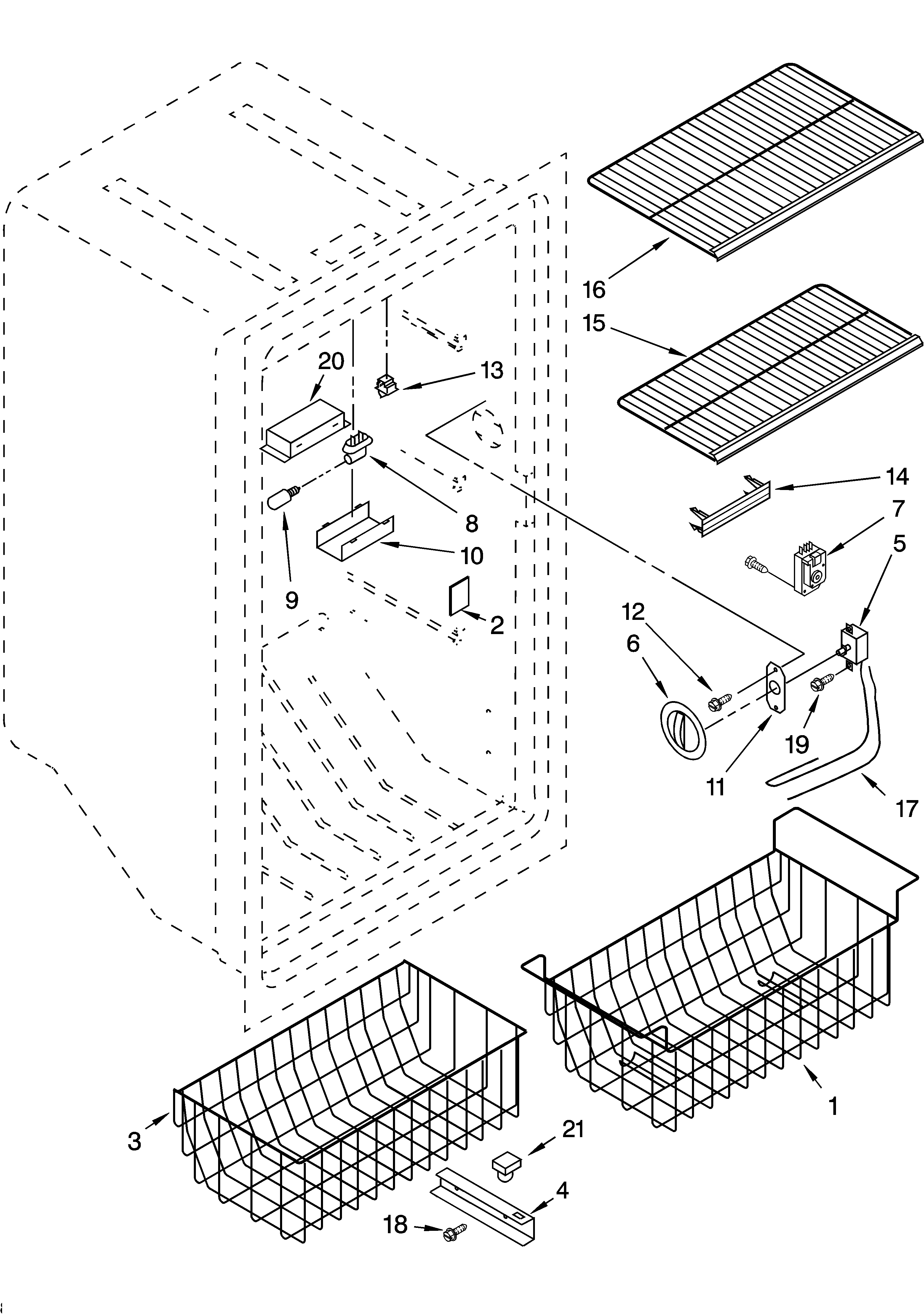 Whirlpool EV150NXMQ00 liner parts diagram