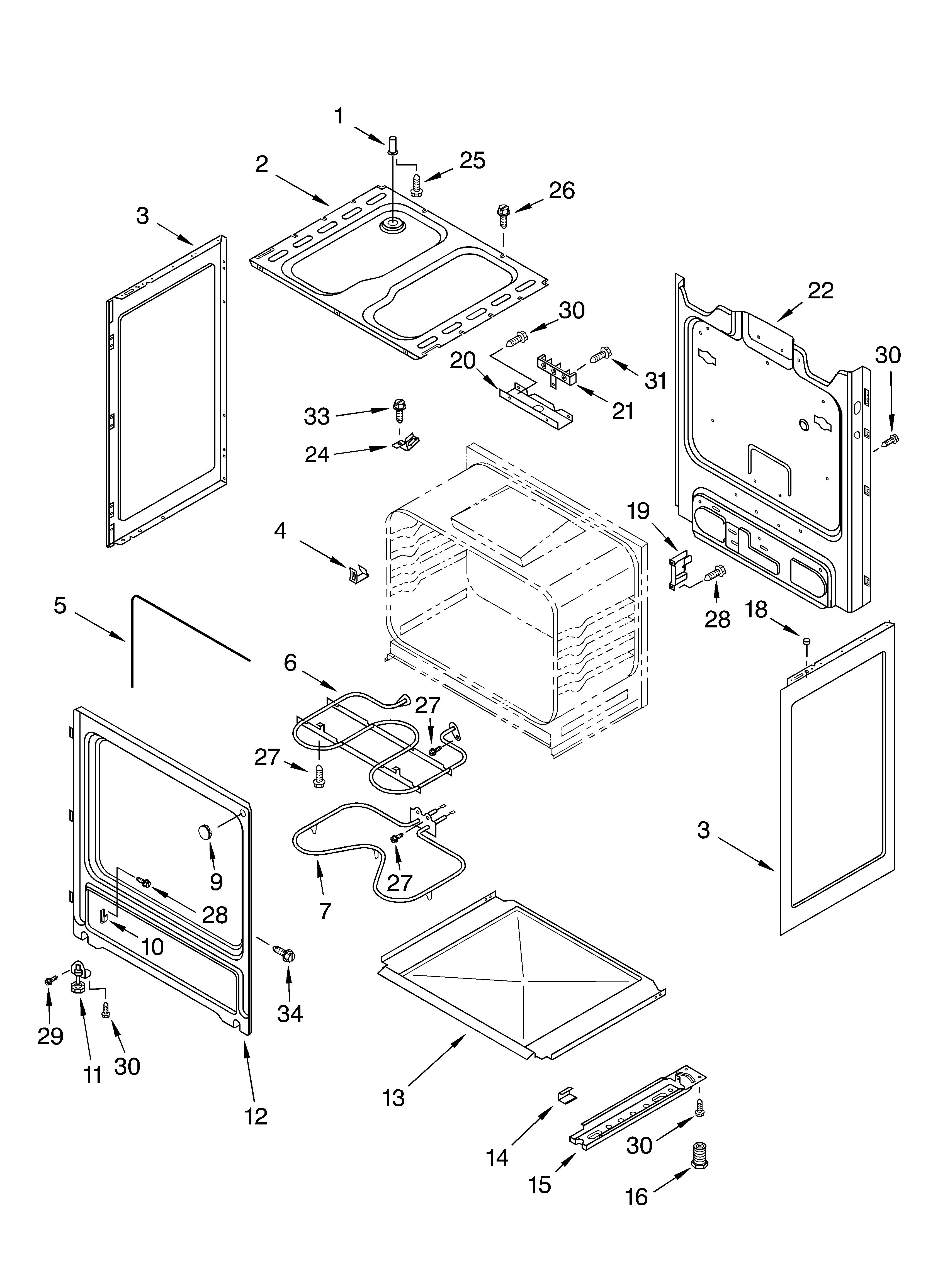 Roper FEP330KW1 chassis parts diagram