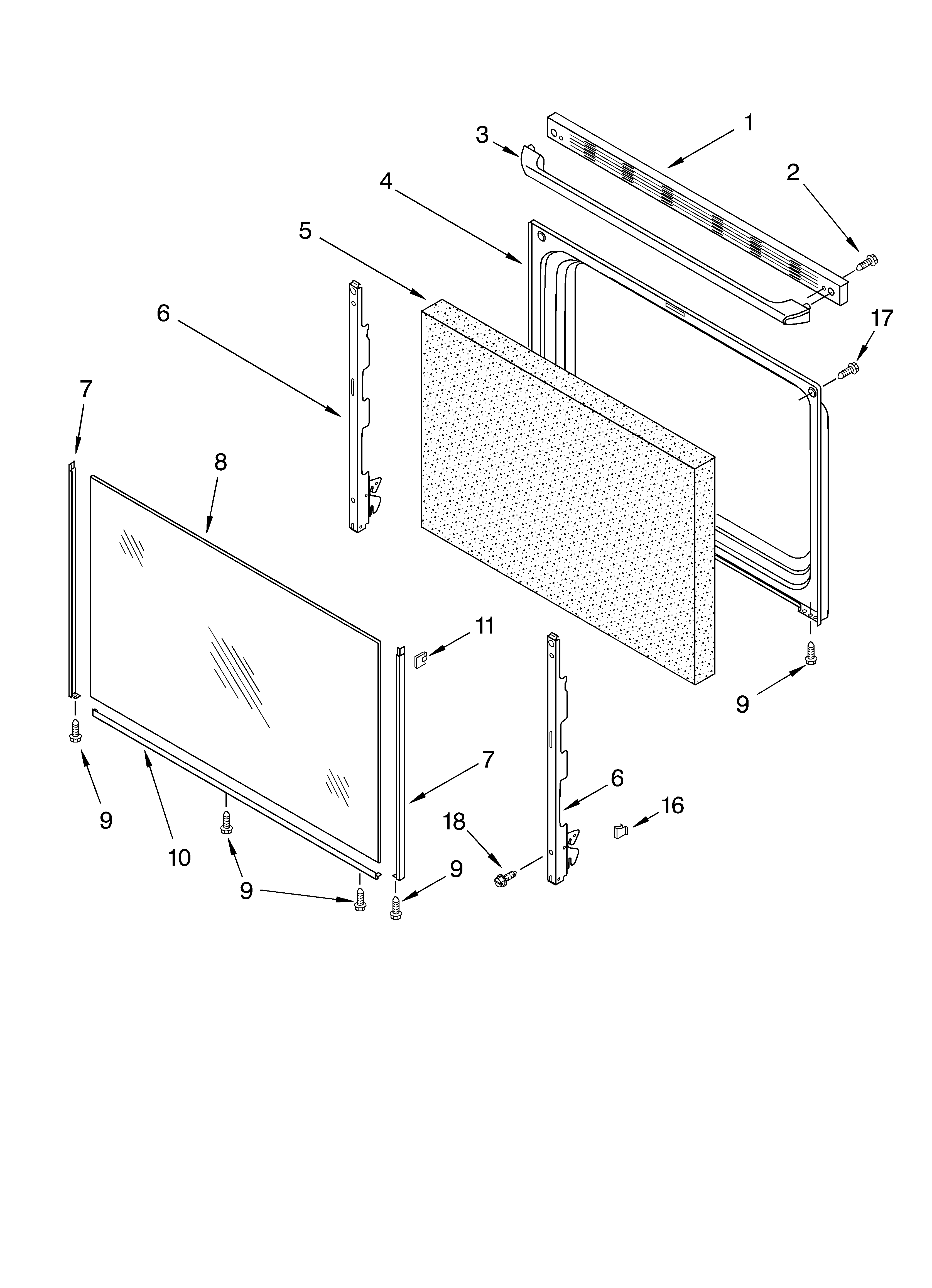 Roper FEP330KW1 door parts, miscellaneous parts diagram