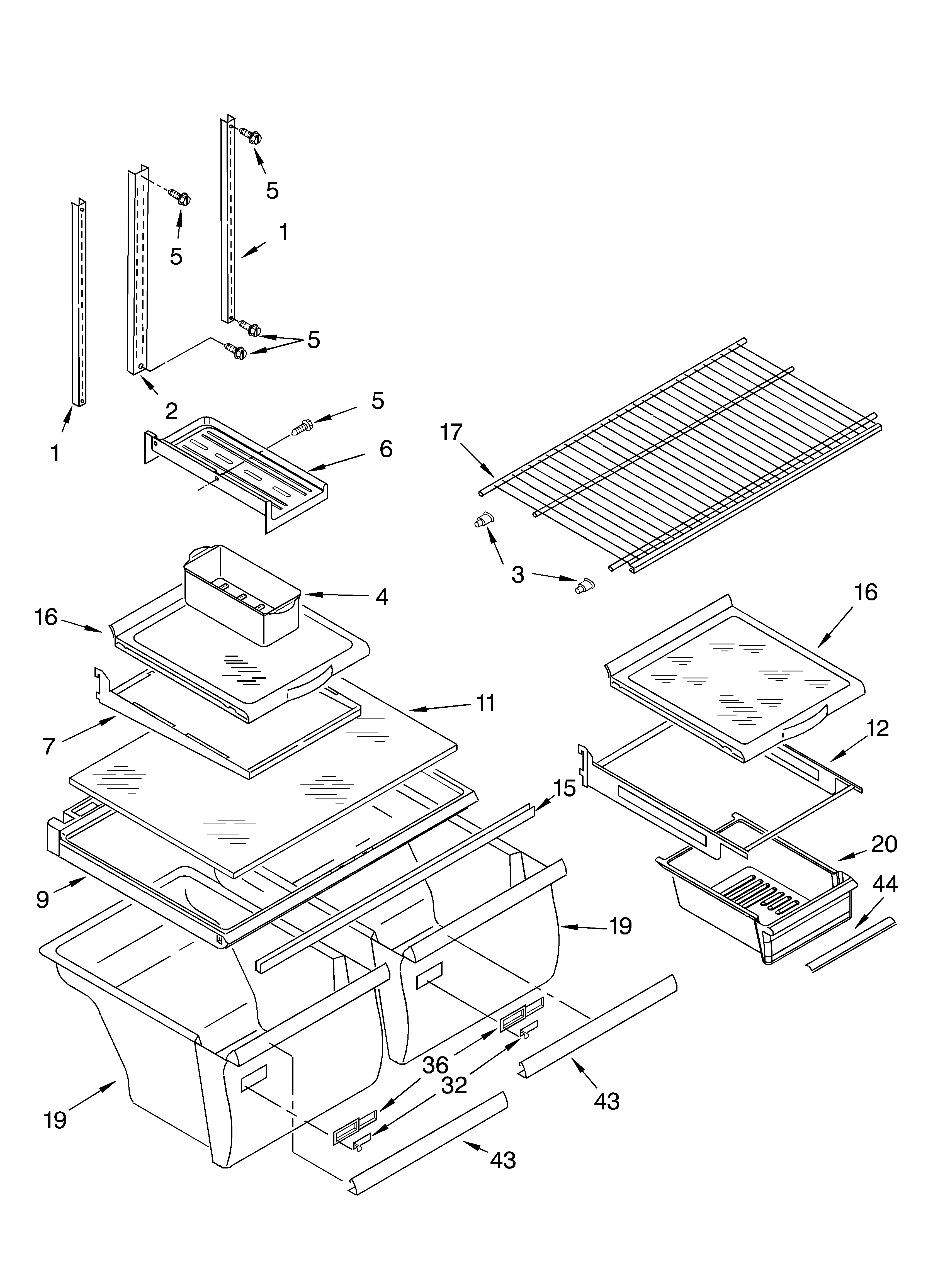 Whirlpool GR2SHKXMQ00 shelf parts diagram