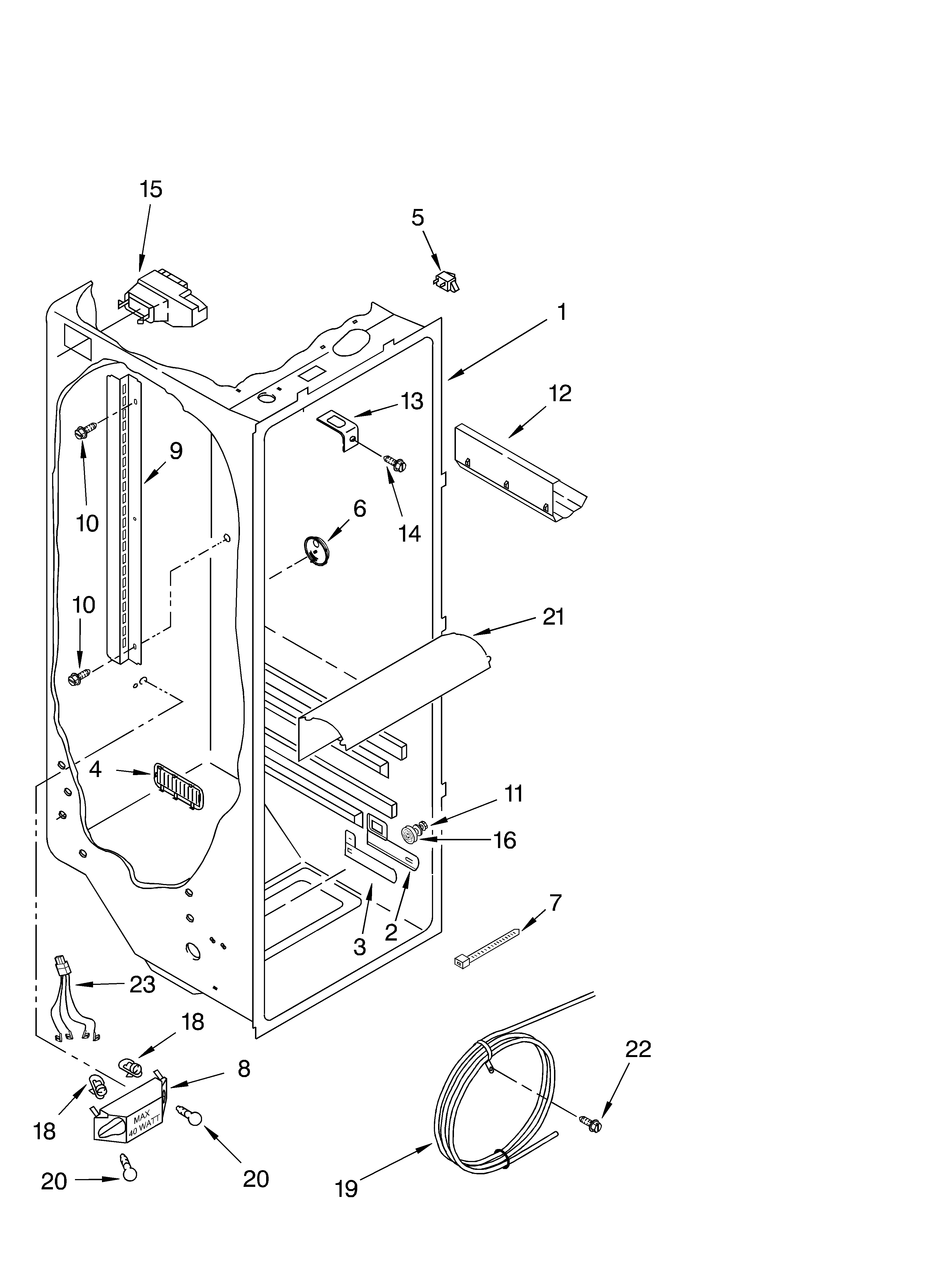 Whirlpool GS2SHEXMS00 refrigerator liner parts diagram