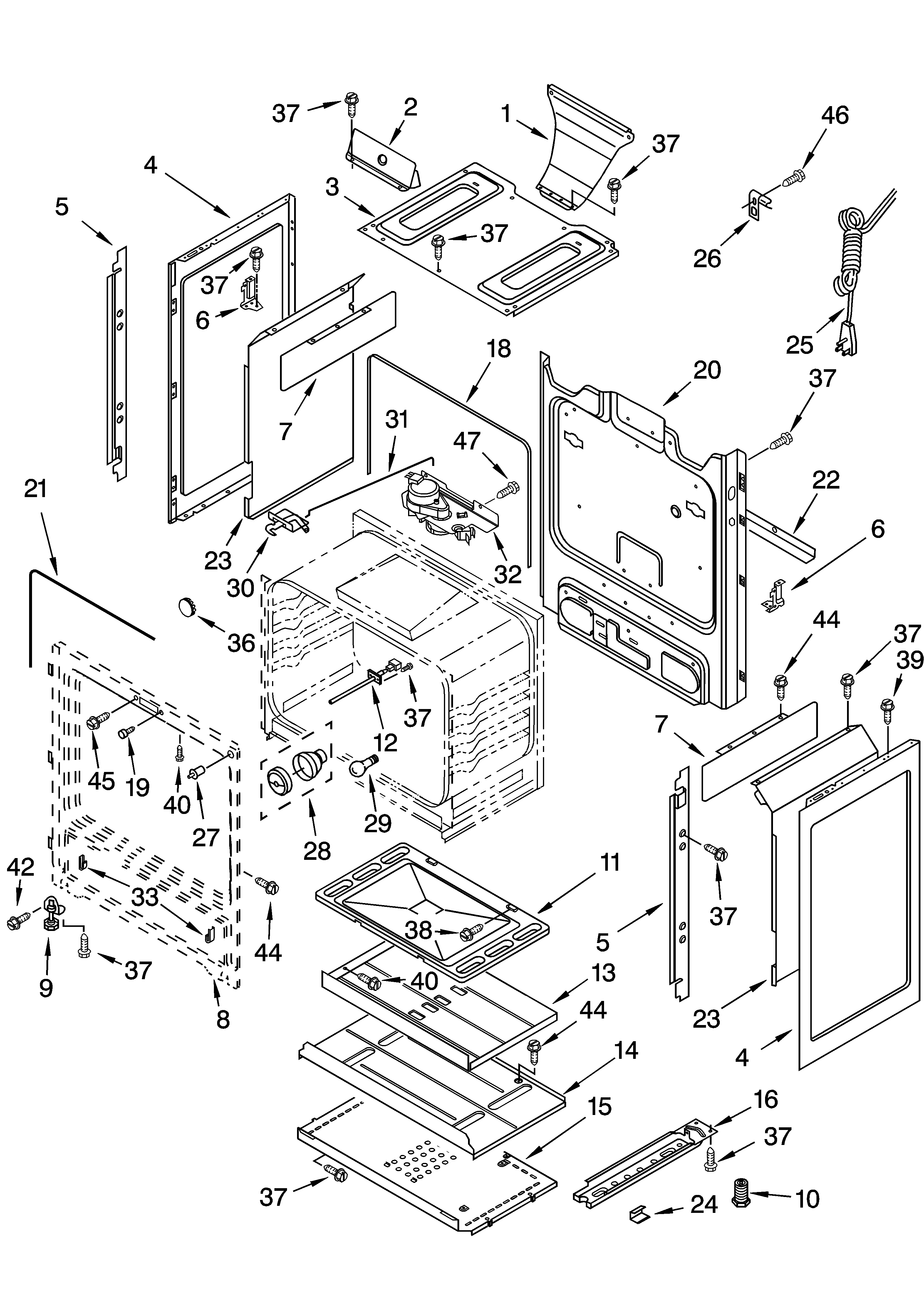 Whirlpool GS440LEMQ0 chassis parts diagram