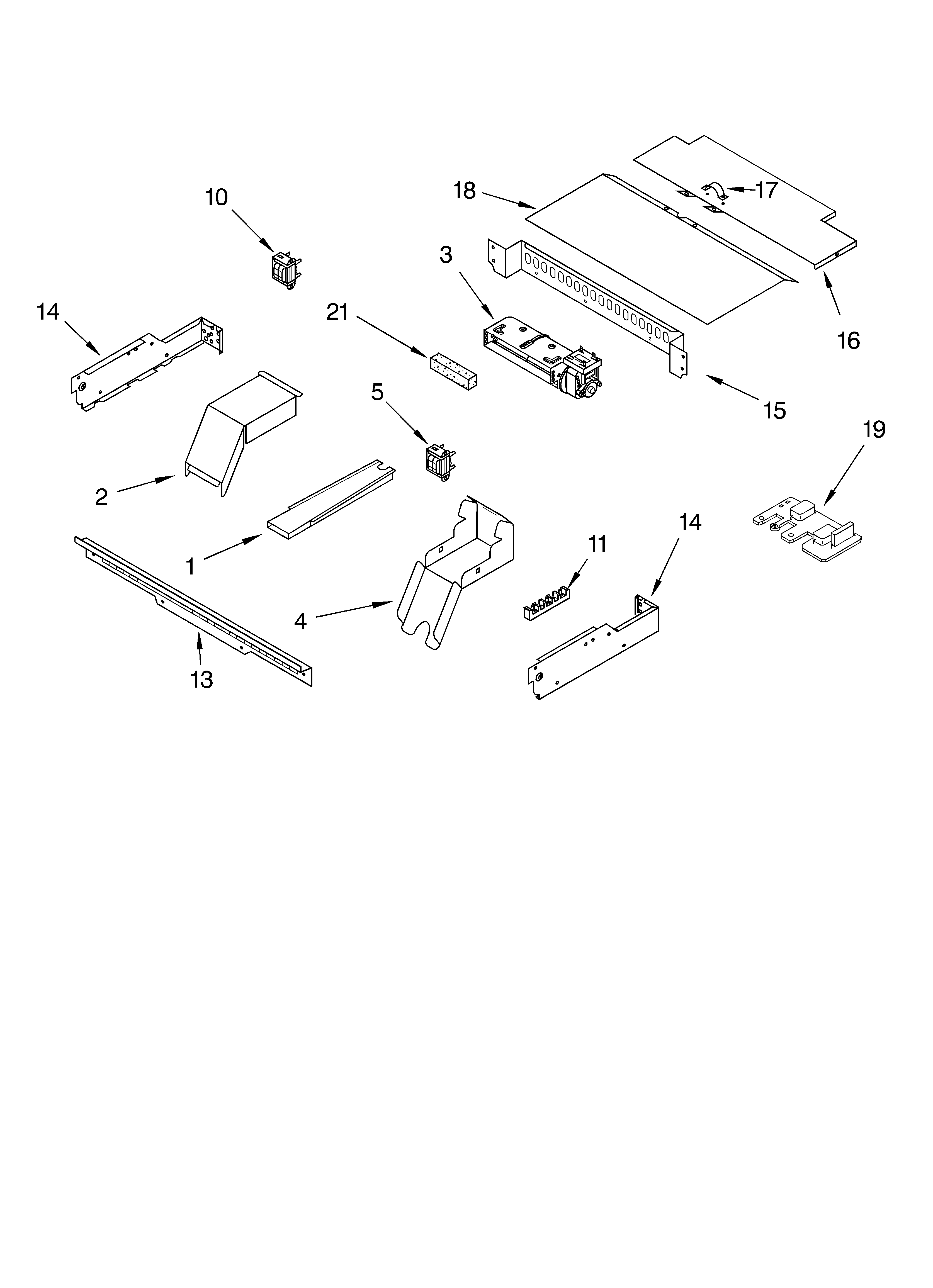 KitchenAid KEBC171KBL03 top venting parts, optional parts diagram