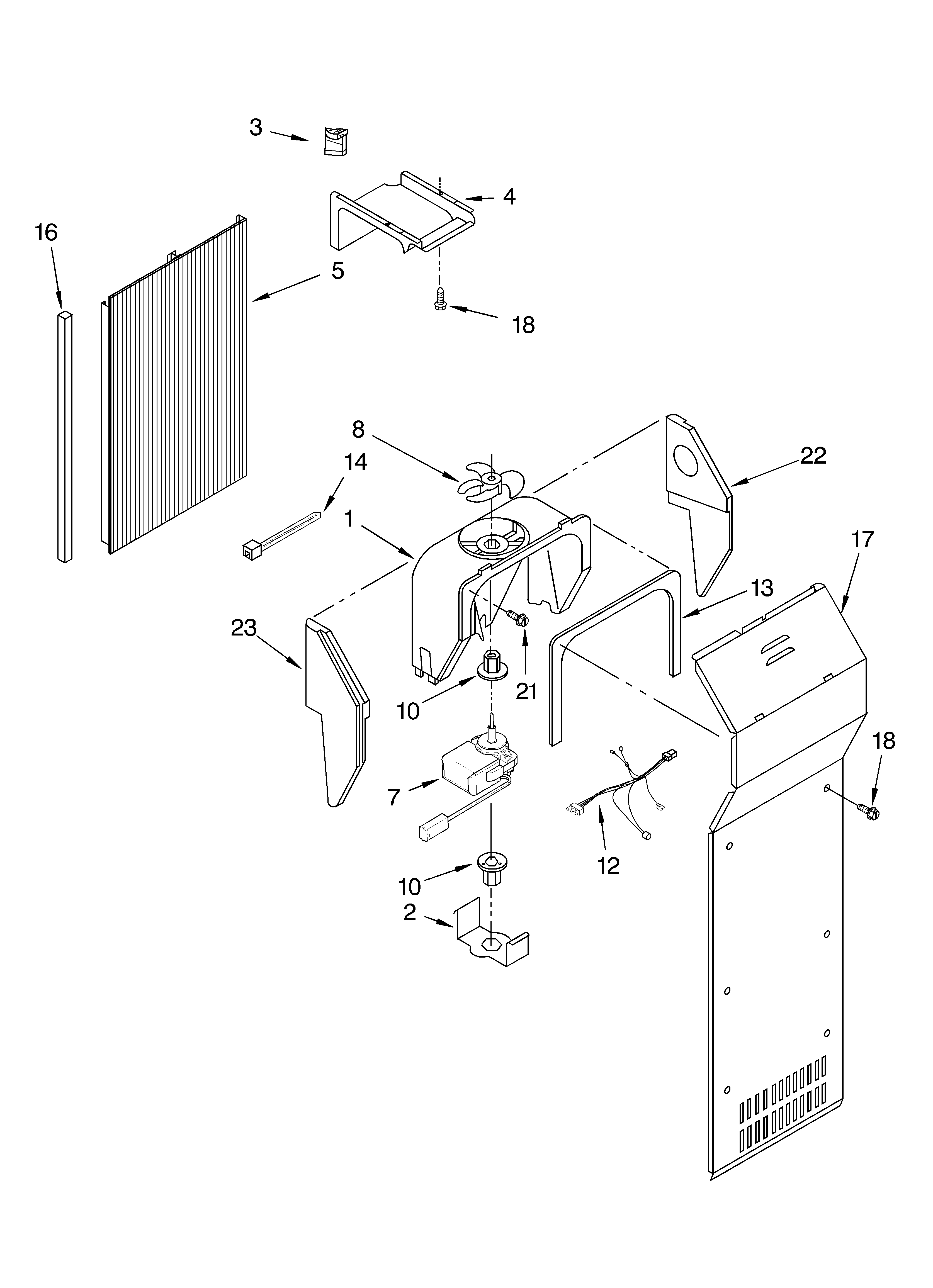 KitchenAid KSRA22ILBT13 air flow parts diagram