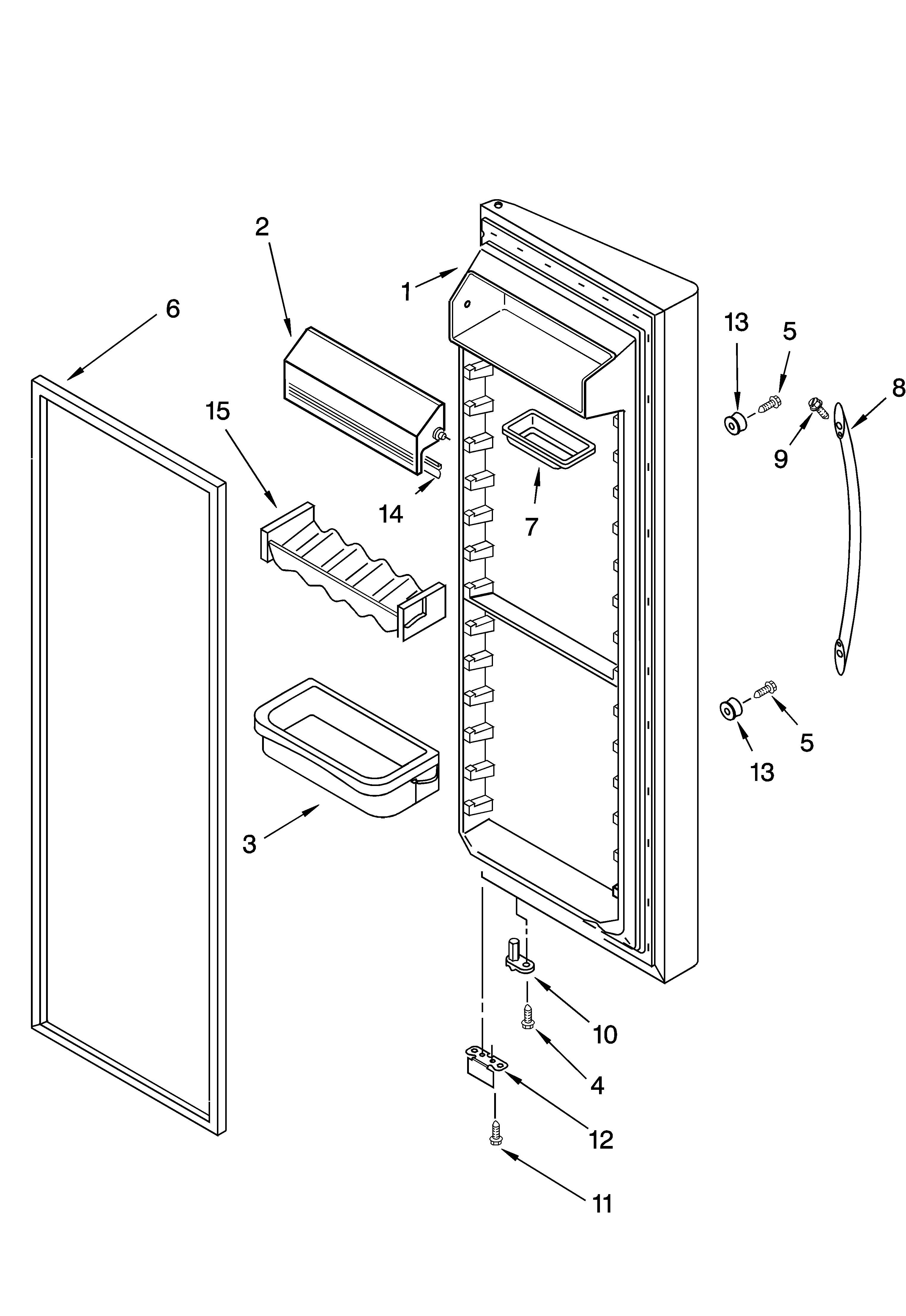 KitchenAid KSRA25ILBL13 refrigerator door parts diagram