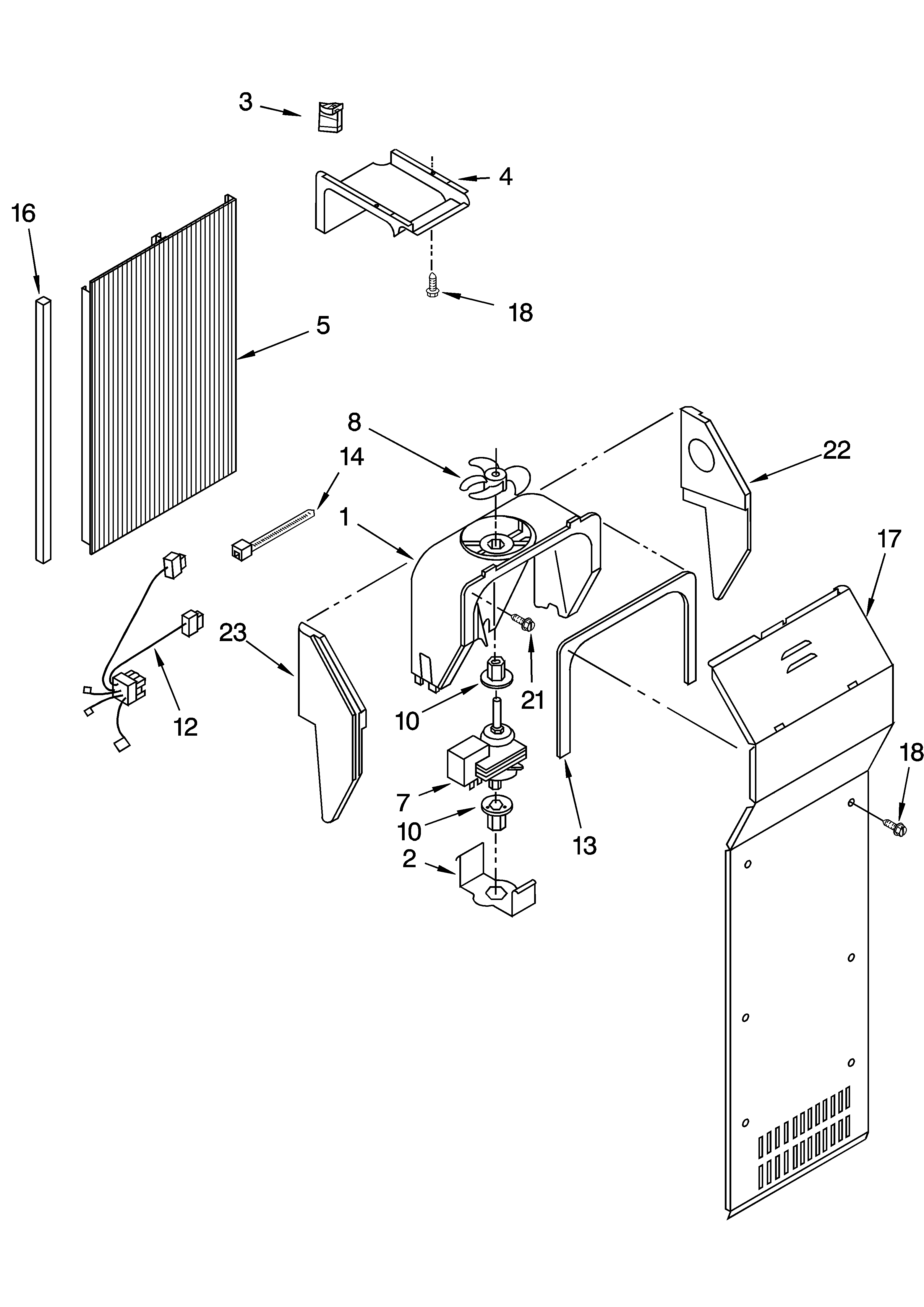 KitchenAid KSRA25ILBL13 air flow parts diagram