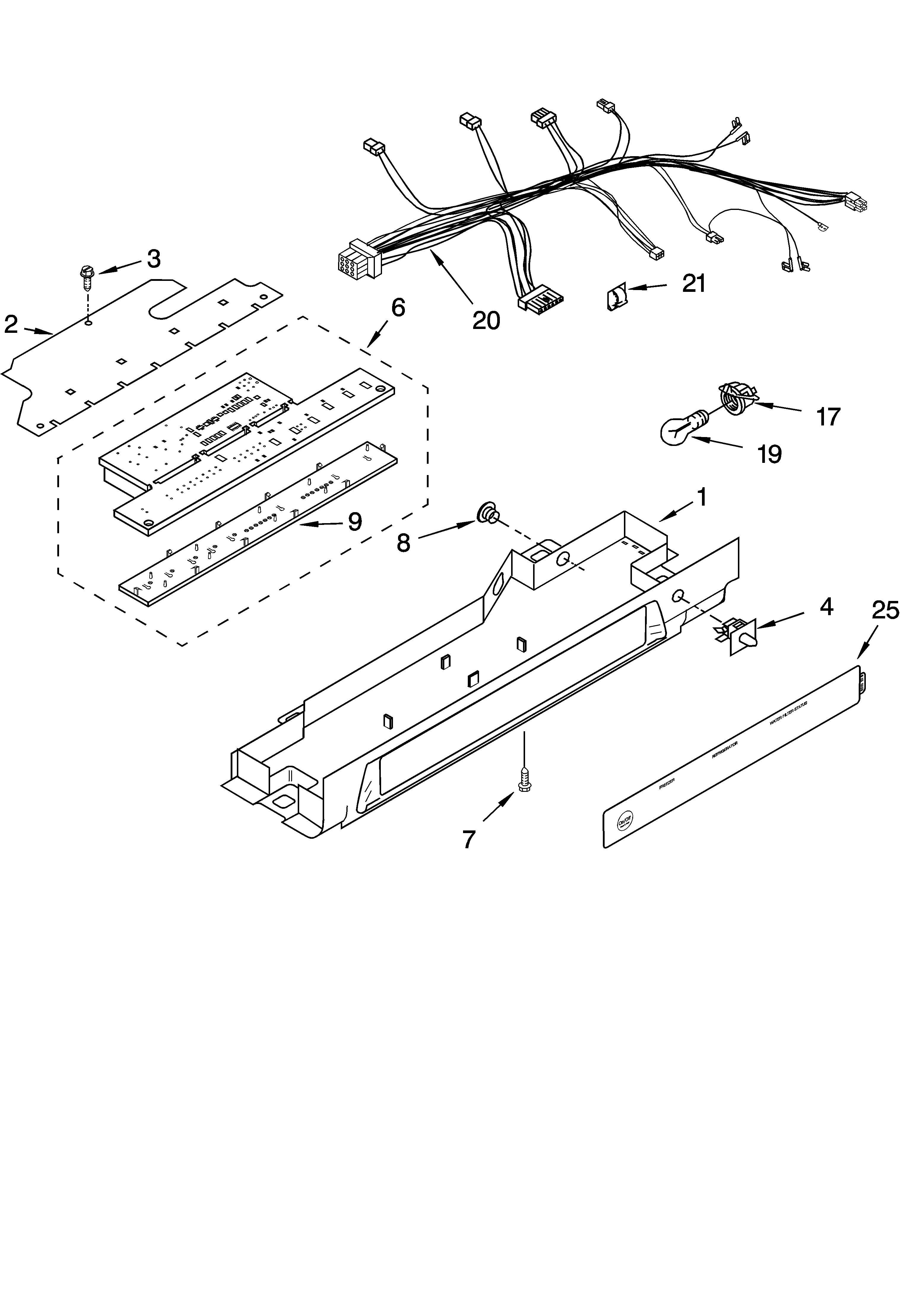 KitchenAid KSRA25ILBL13 control parts diagram