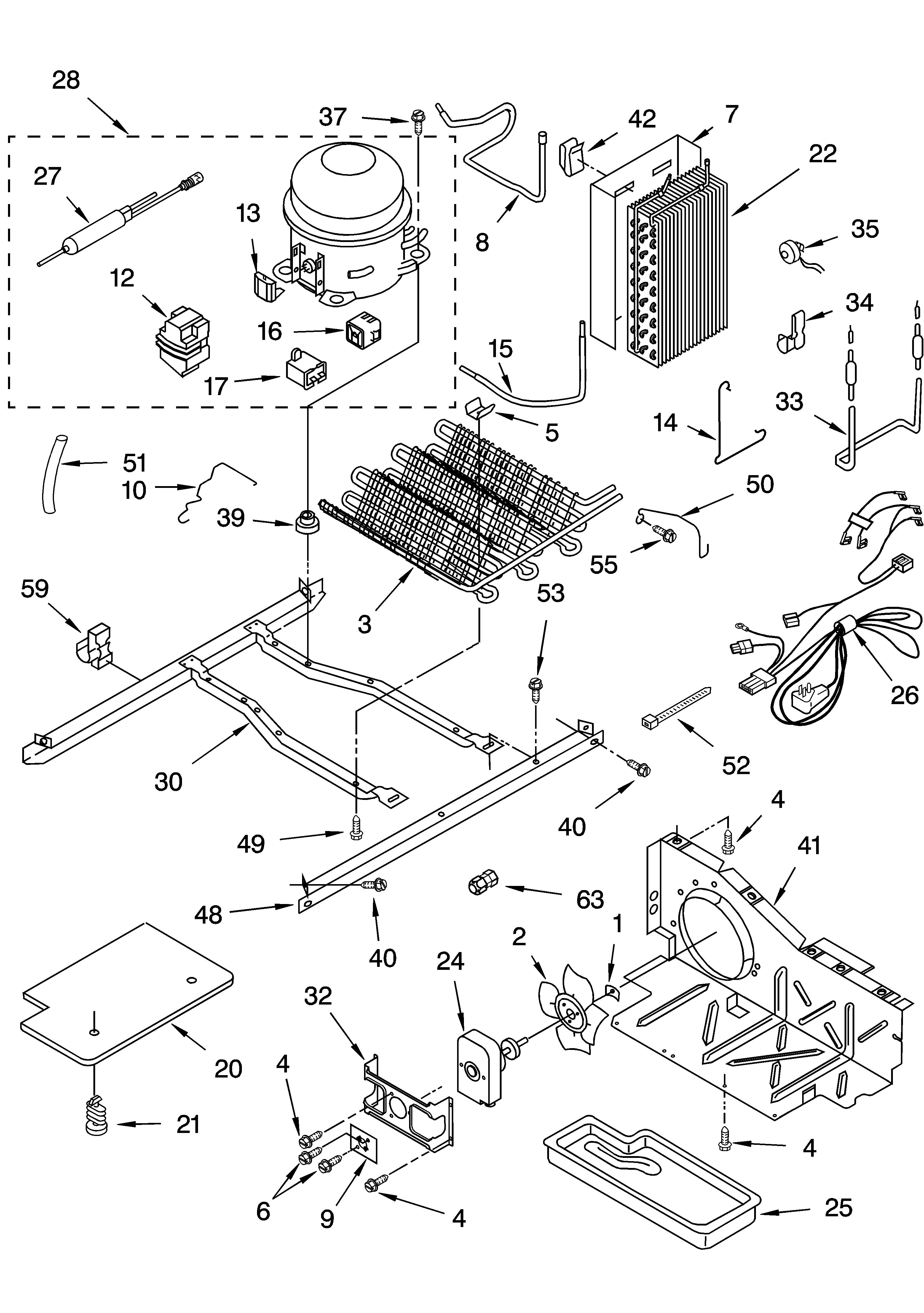 KitchenAid KSRB22FKBL14 unit parts diagram