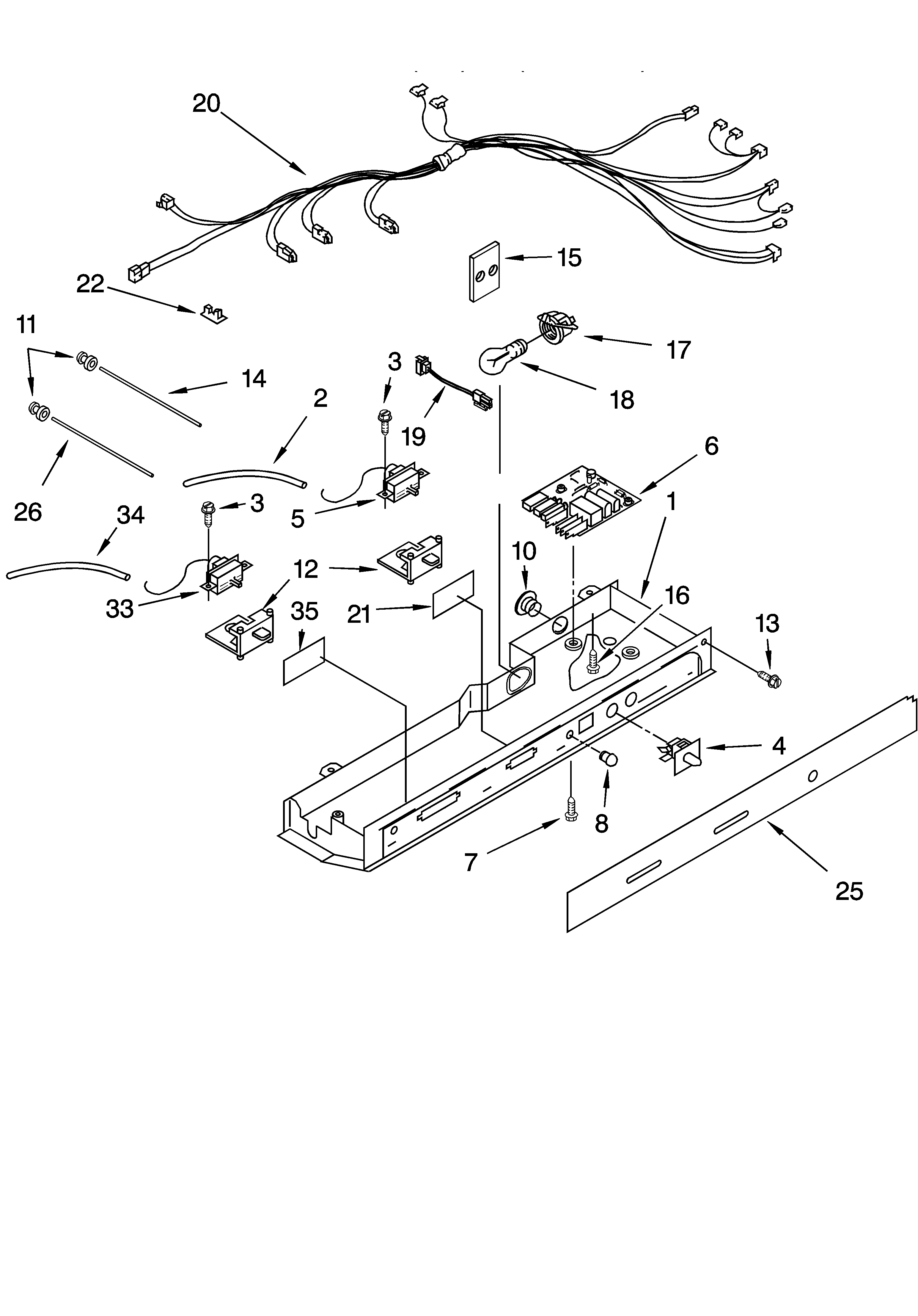 KitchenAid KSRB22FKBL14 control parts, parts not illustrated diagram