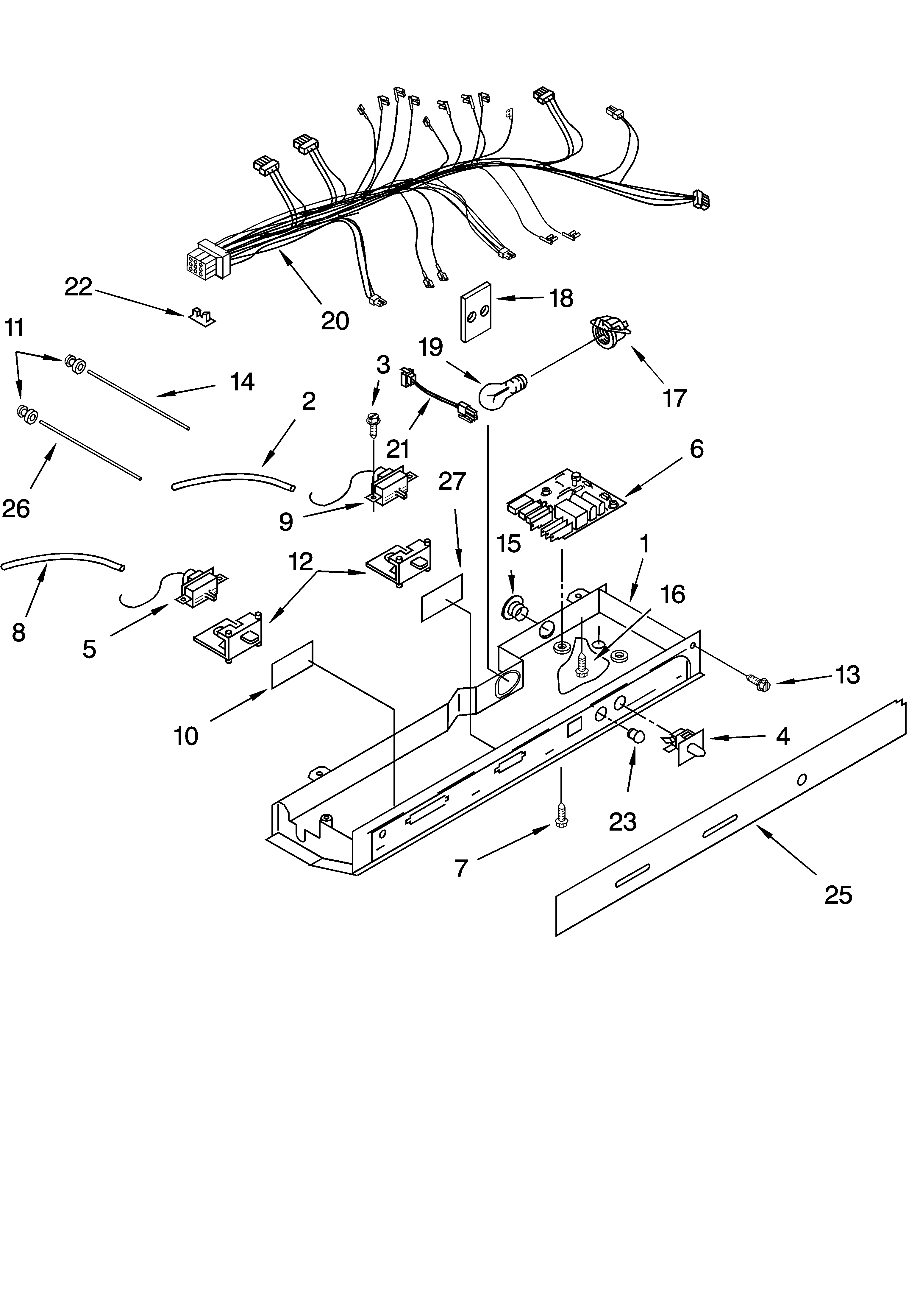 KitchenAid KSRB25FKSS14 control parts diagram