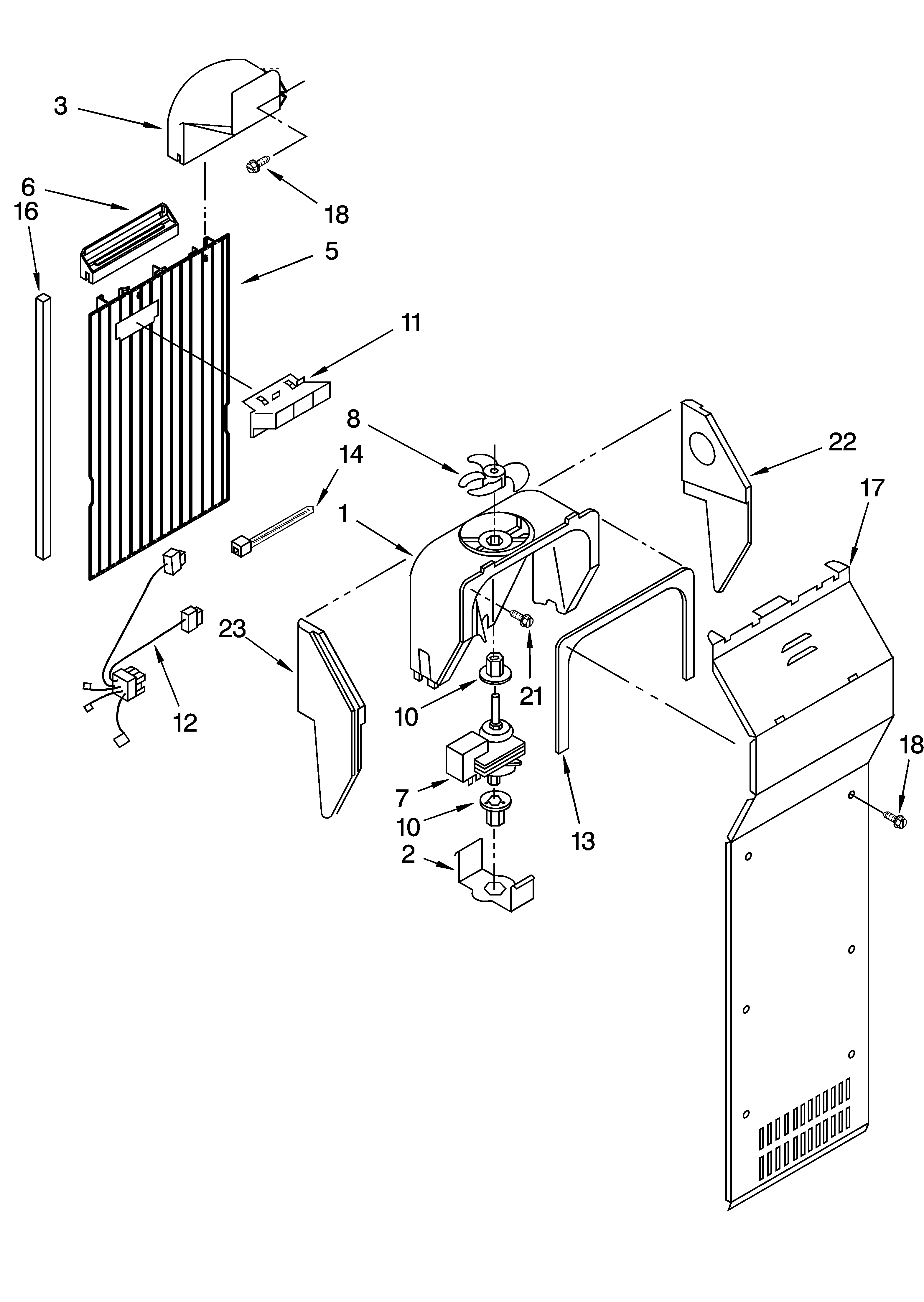 KitchenAid KSRD22FKBT14 air flow parts diagram