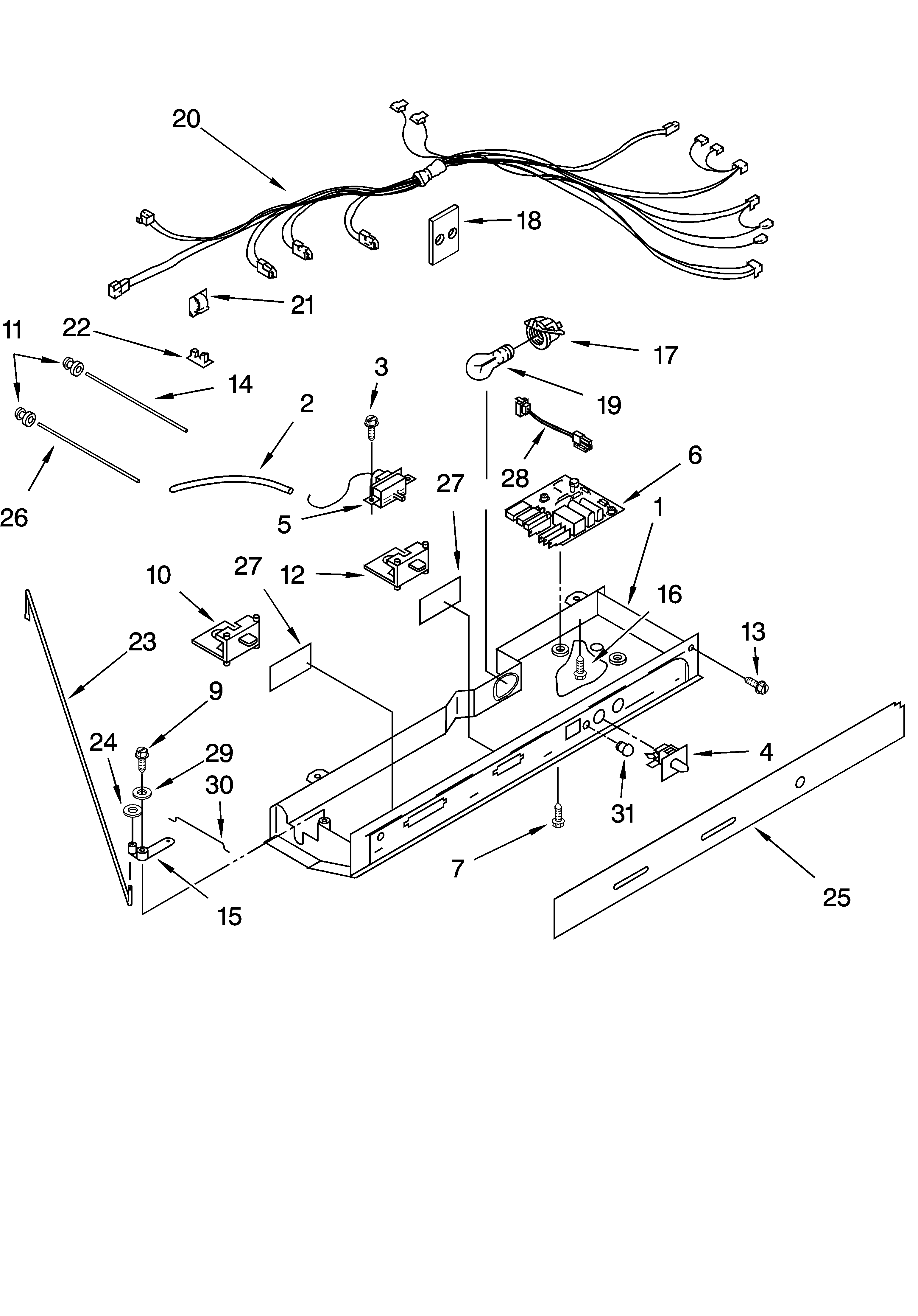KitchenAid KSRD25FKBL14 control parts diagram