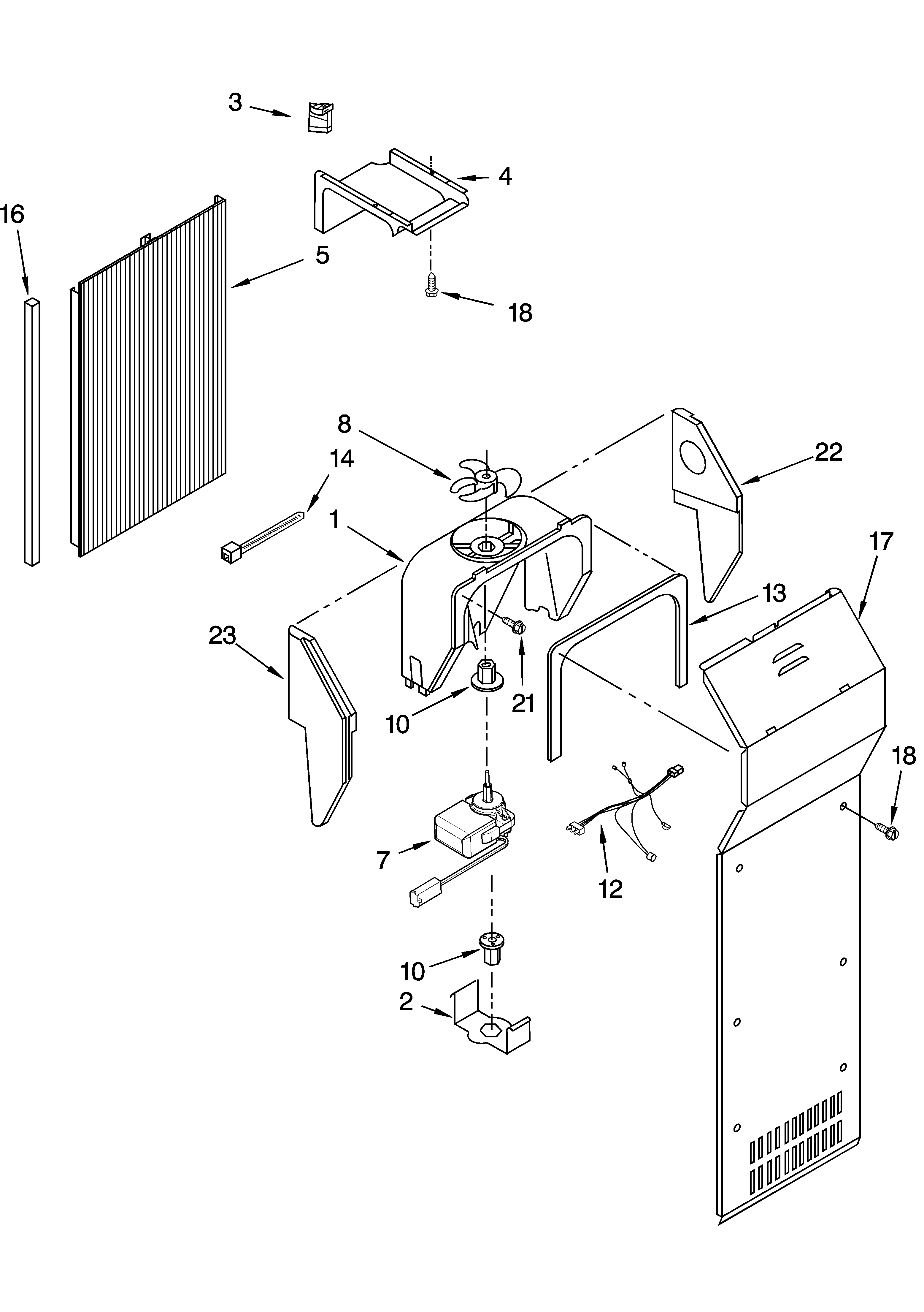 KitchenAid KSRG22FKBL15 air flow parts diagram
