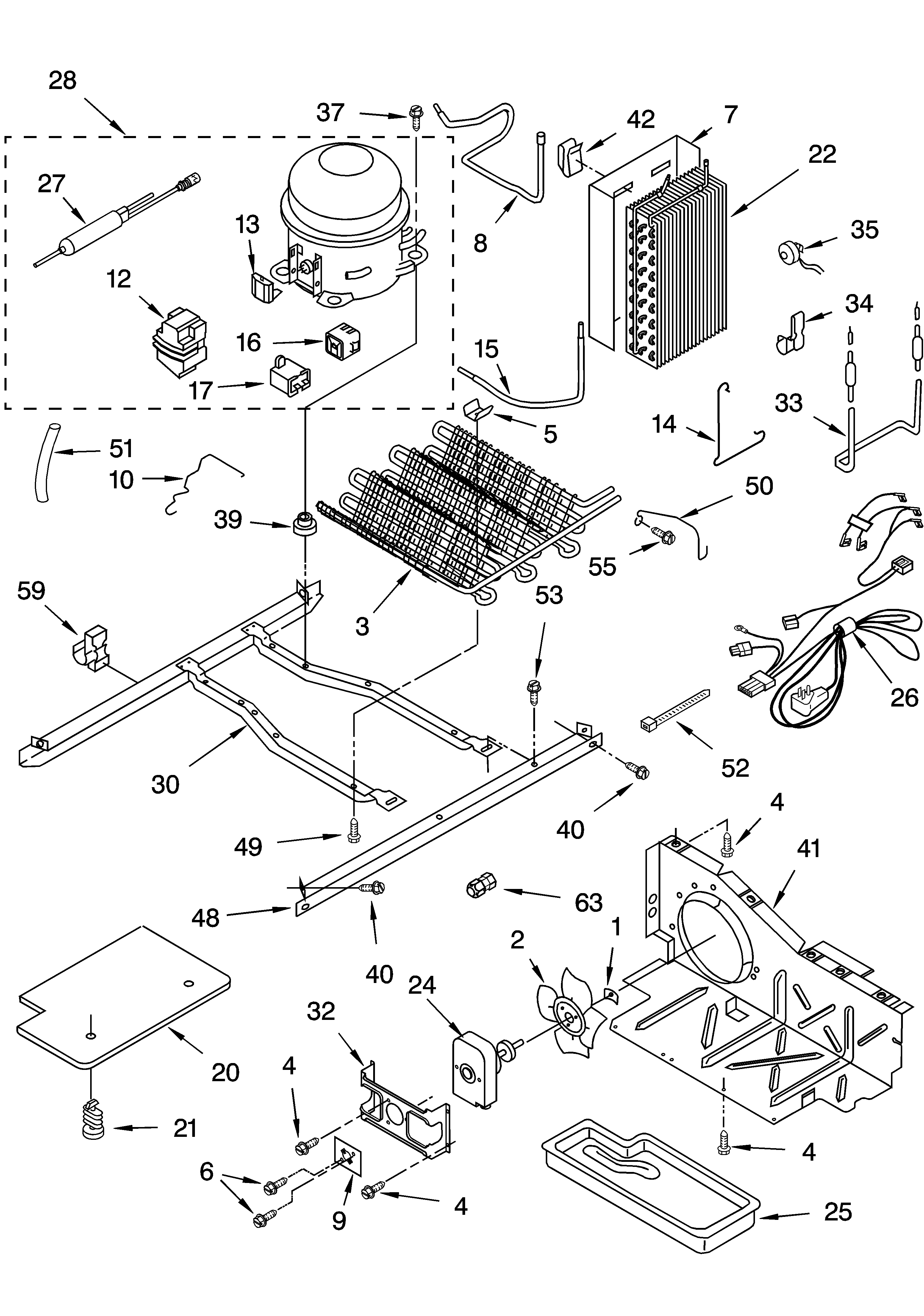 KitchenAid KSRG22FKBL15 unit parts diagram
