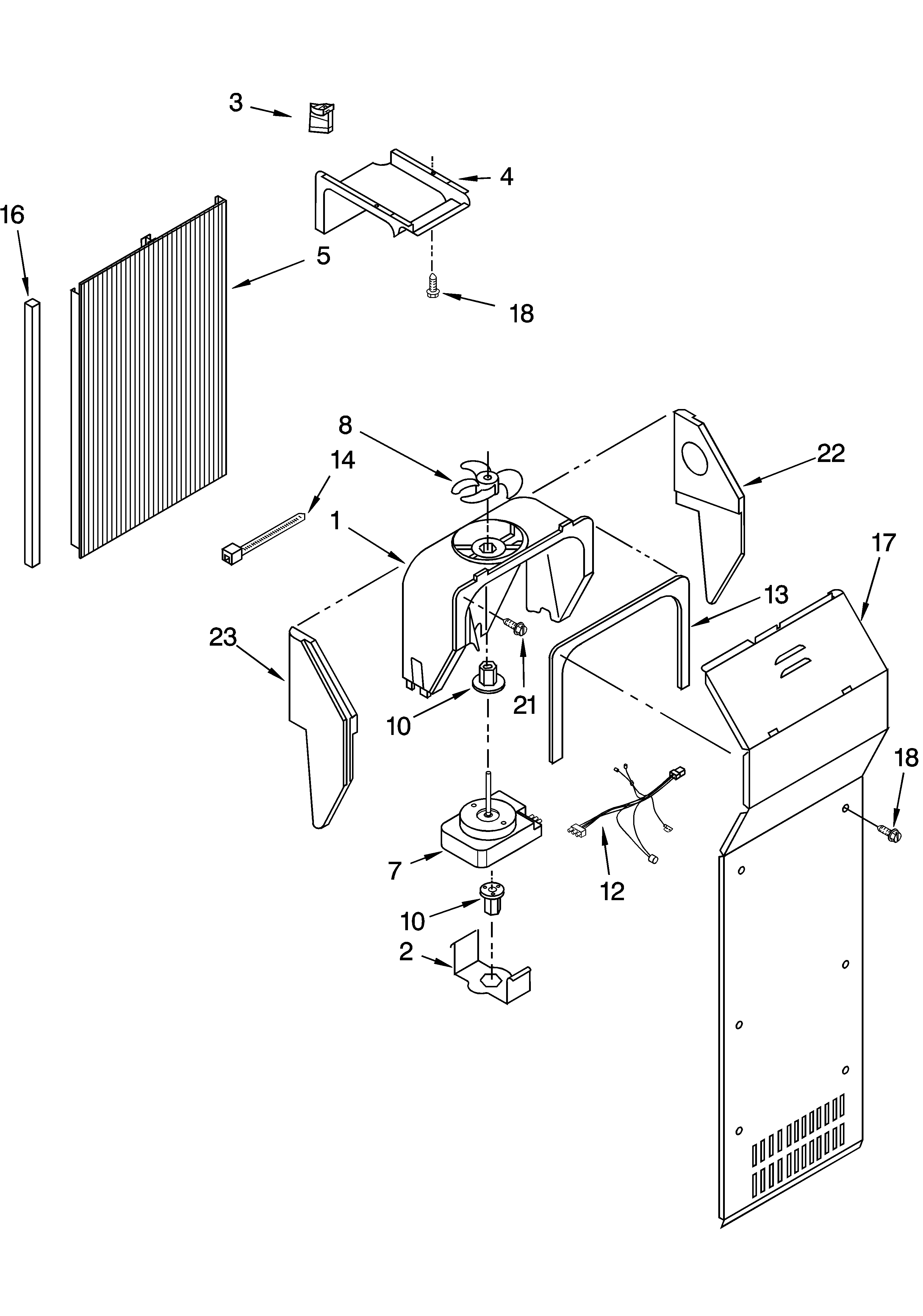 KitchenAid KSRG22FKSS15 air flow parts diagram