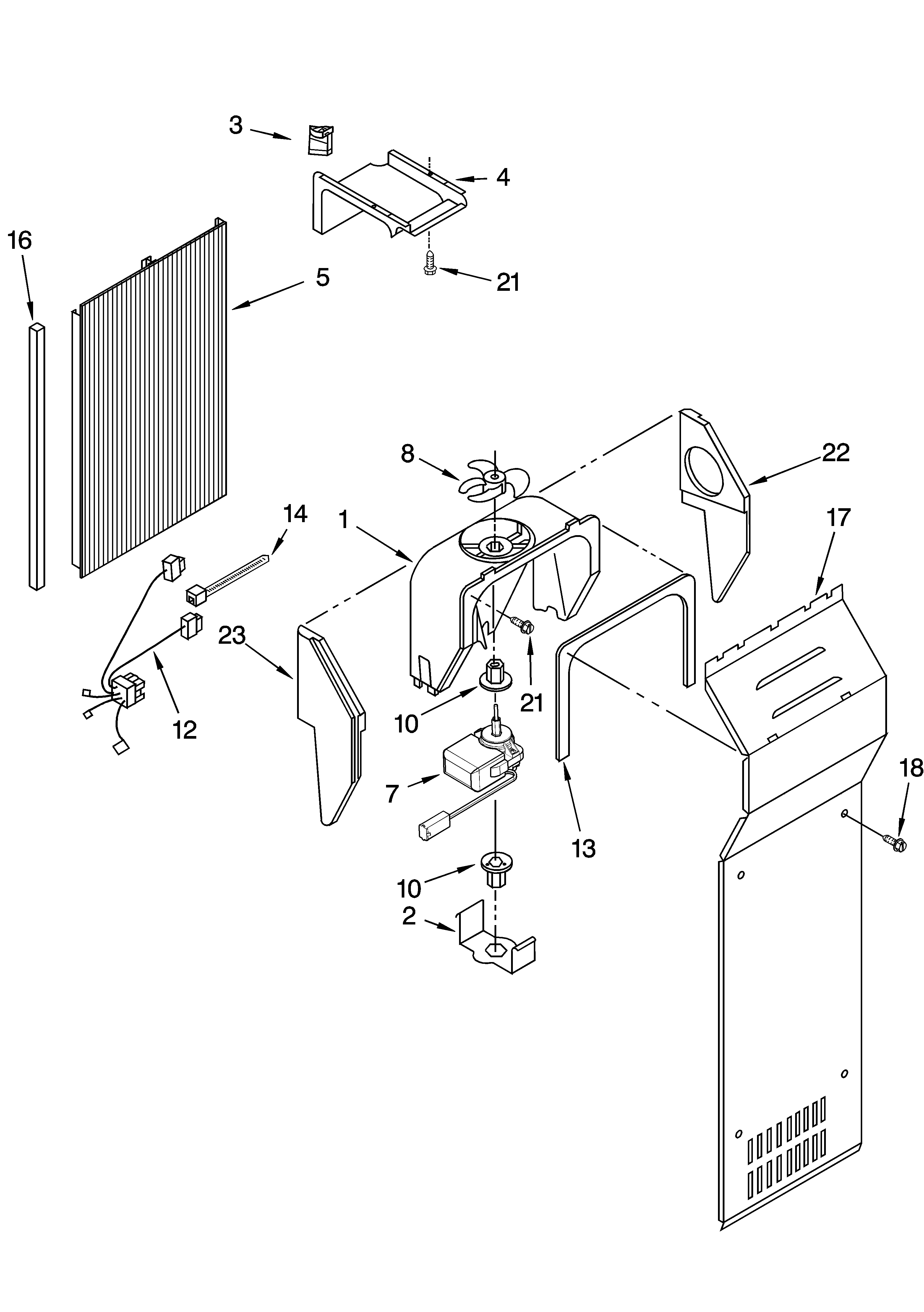 KitchenAid KSRG25FKWH15 air flow parts diagram