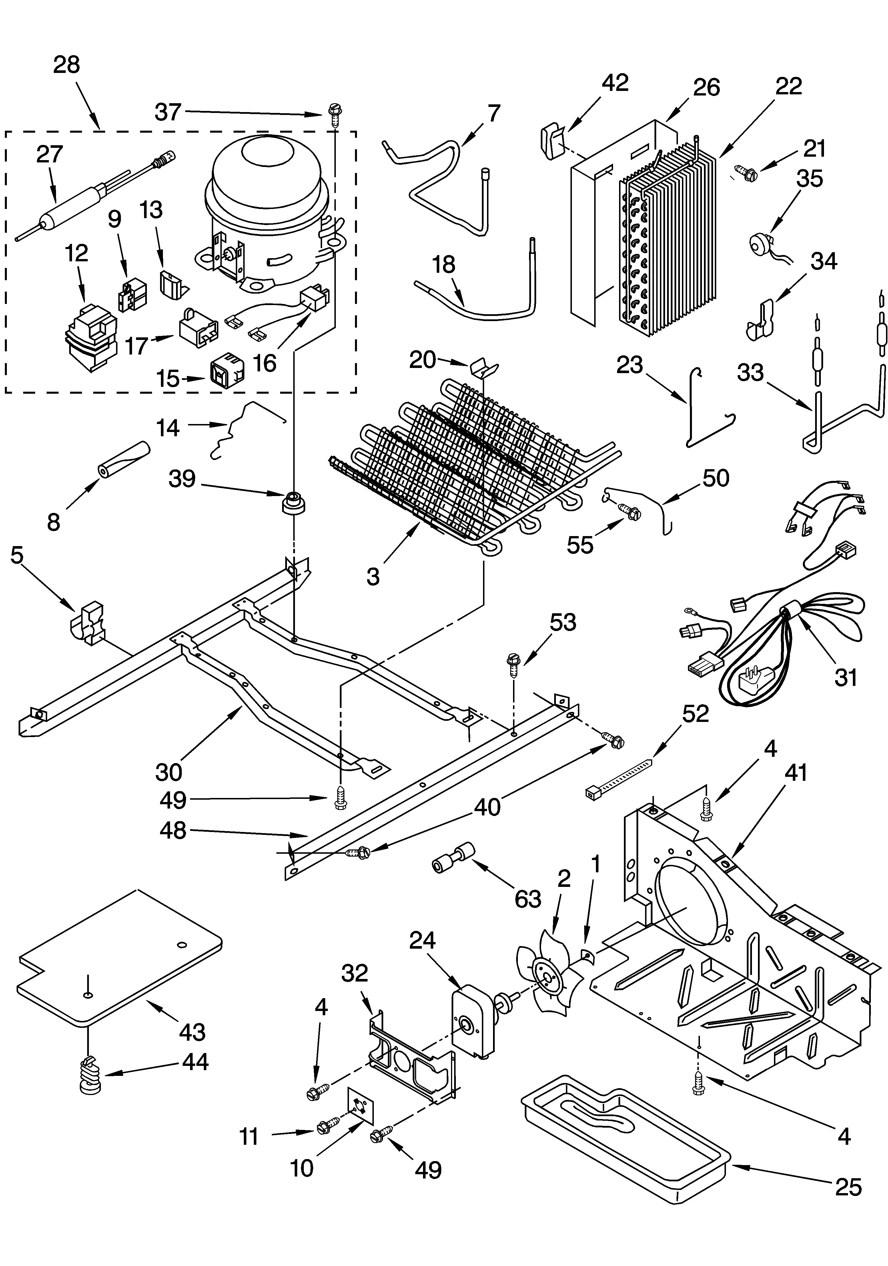 KitchenAid KSRG25FKWH15 unit parts diagram