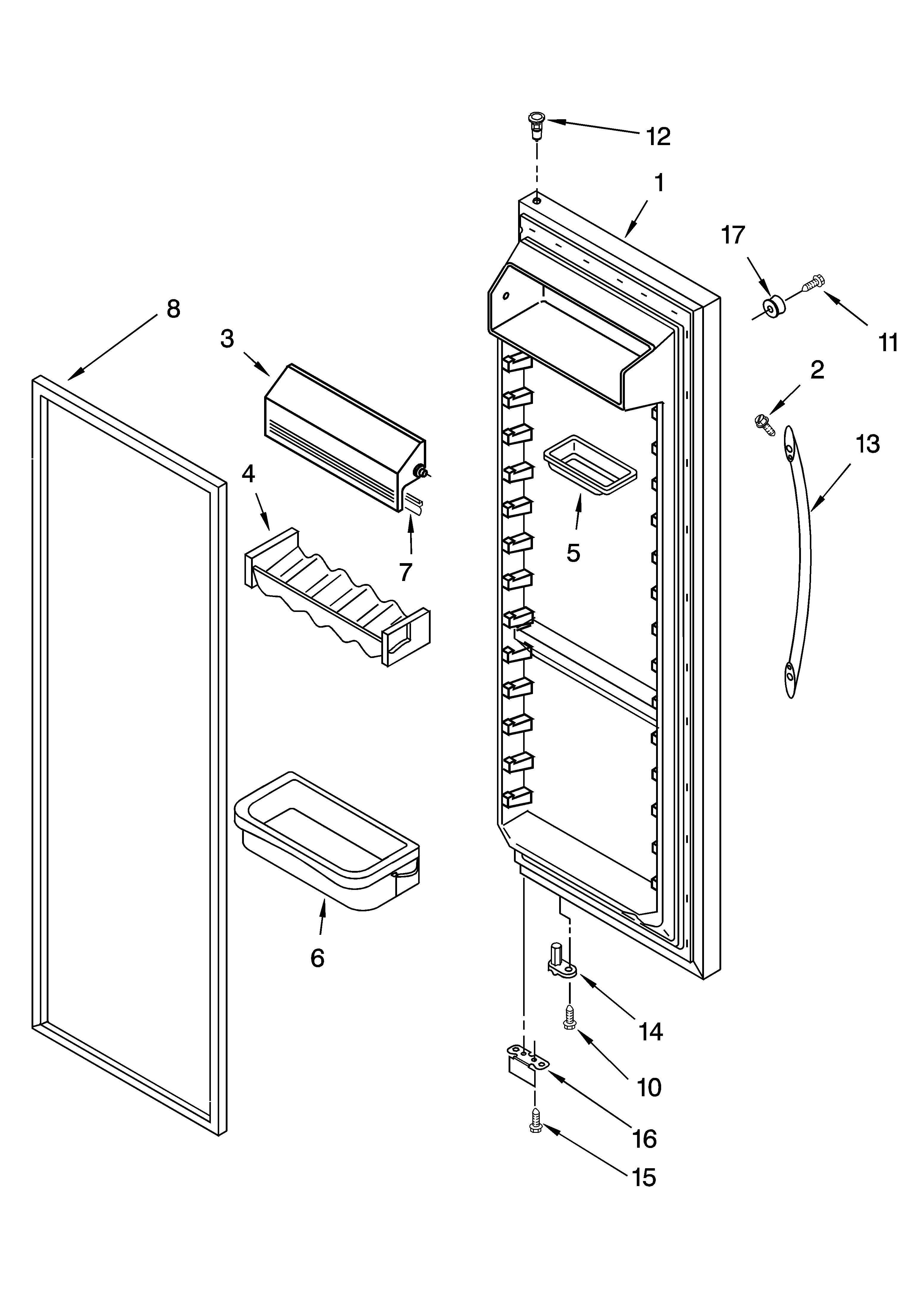 KitchenAid KSRK22ILWH13 refrigerator door parts diagram