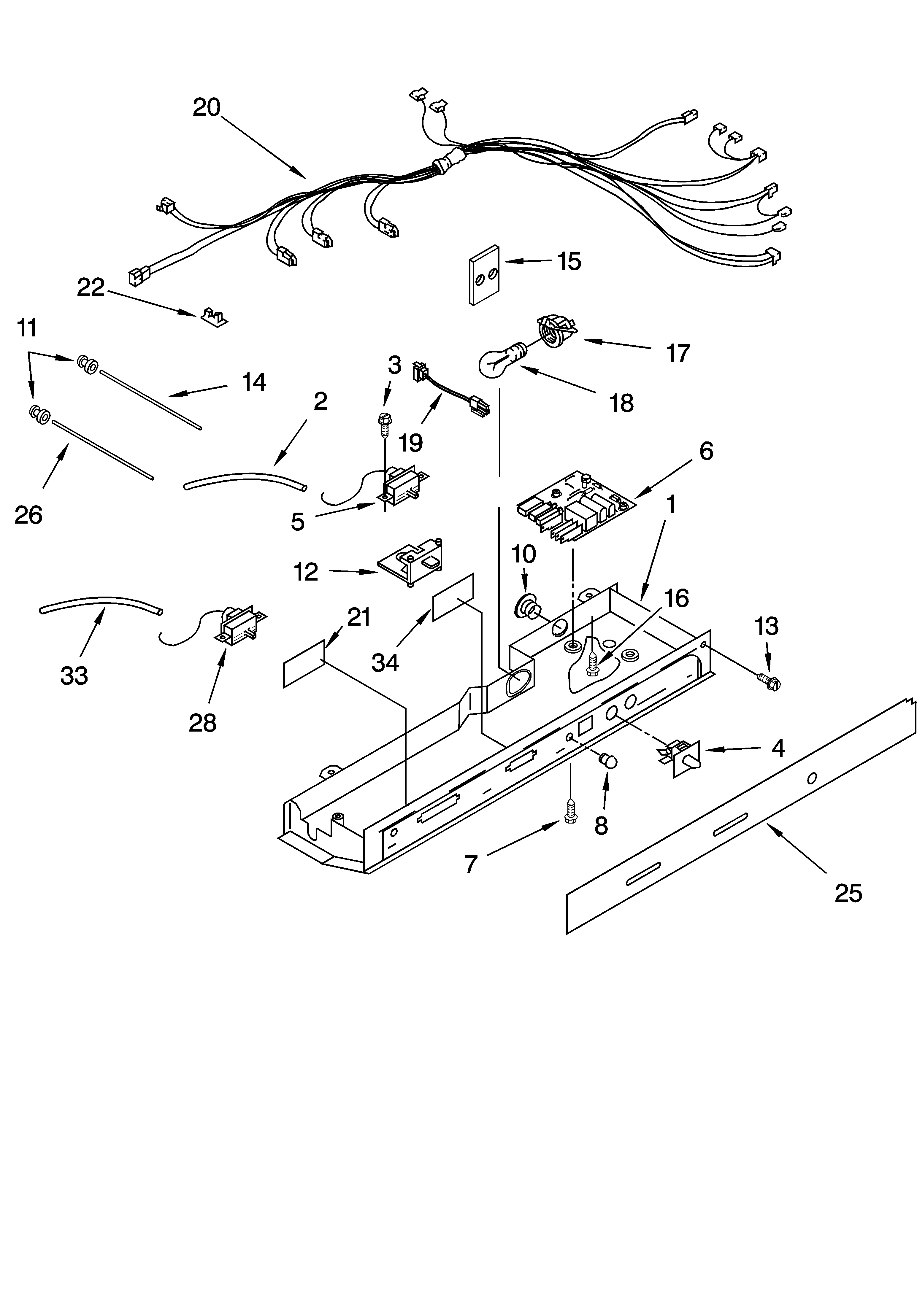 KitchenAid KSRK22ILWH13 control parts, parts not illustrated diagram