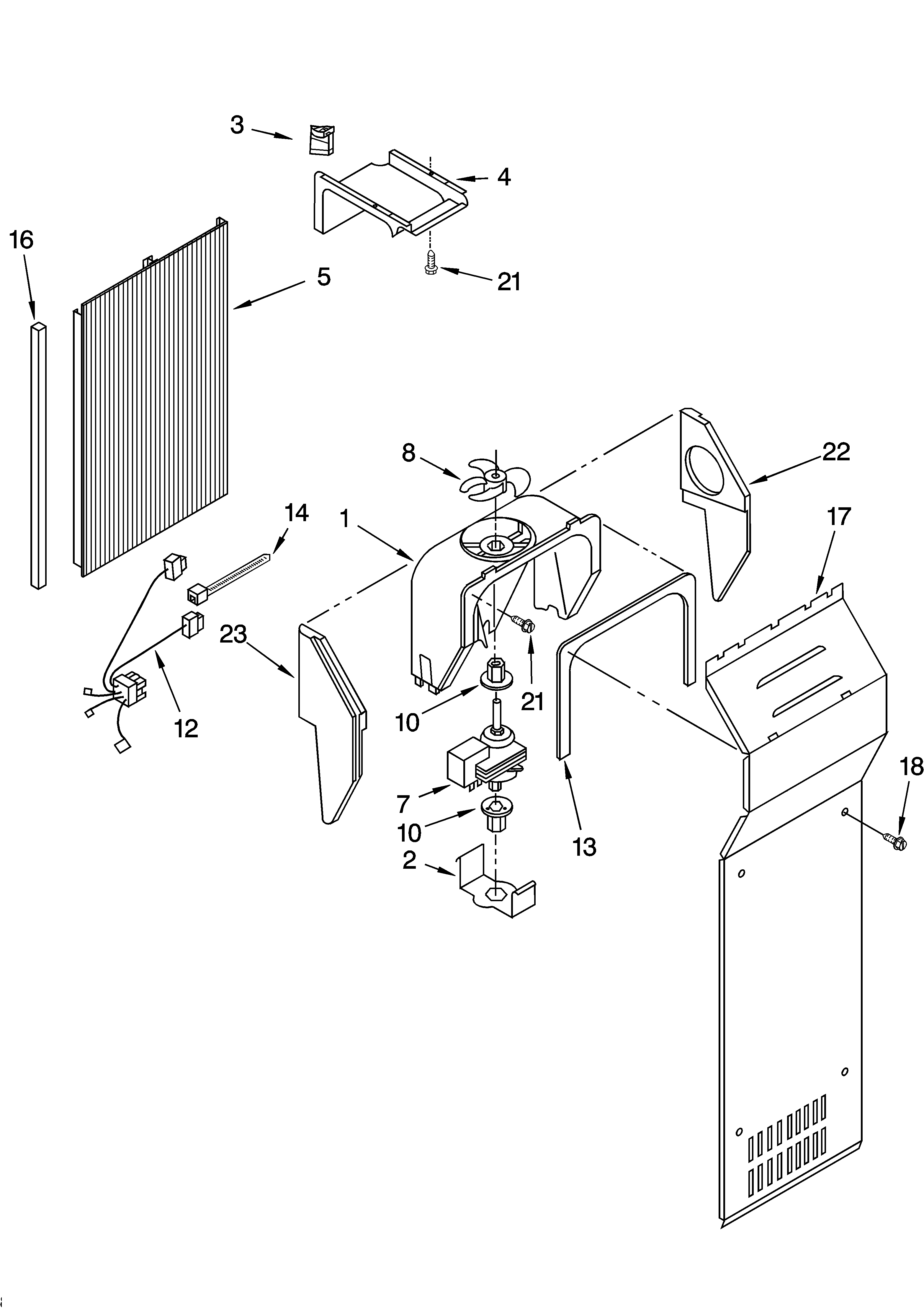 KitchenAid KSRK25ILBL13 air flow parts diagram