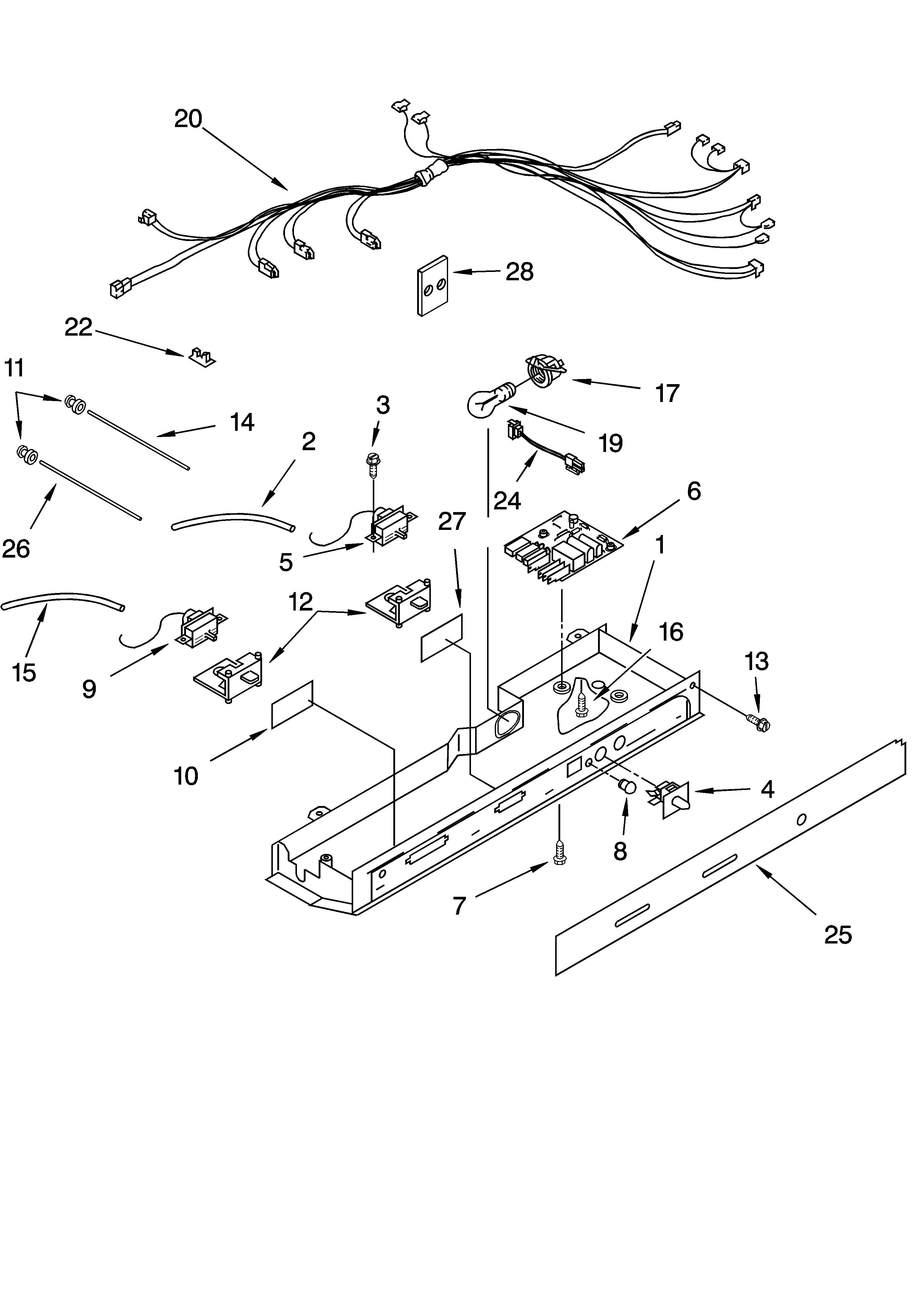 KitchenAid KSRK25ILBL13 control parts diagram