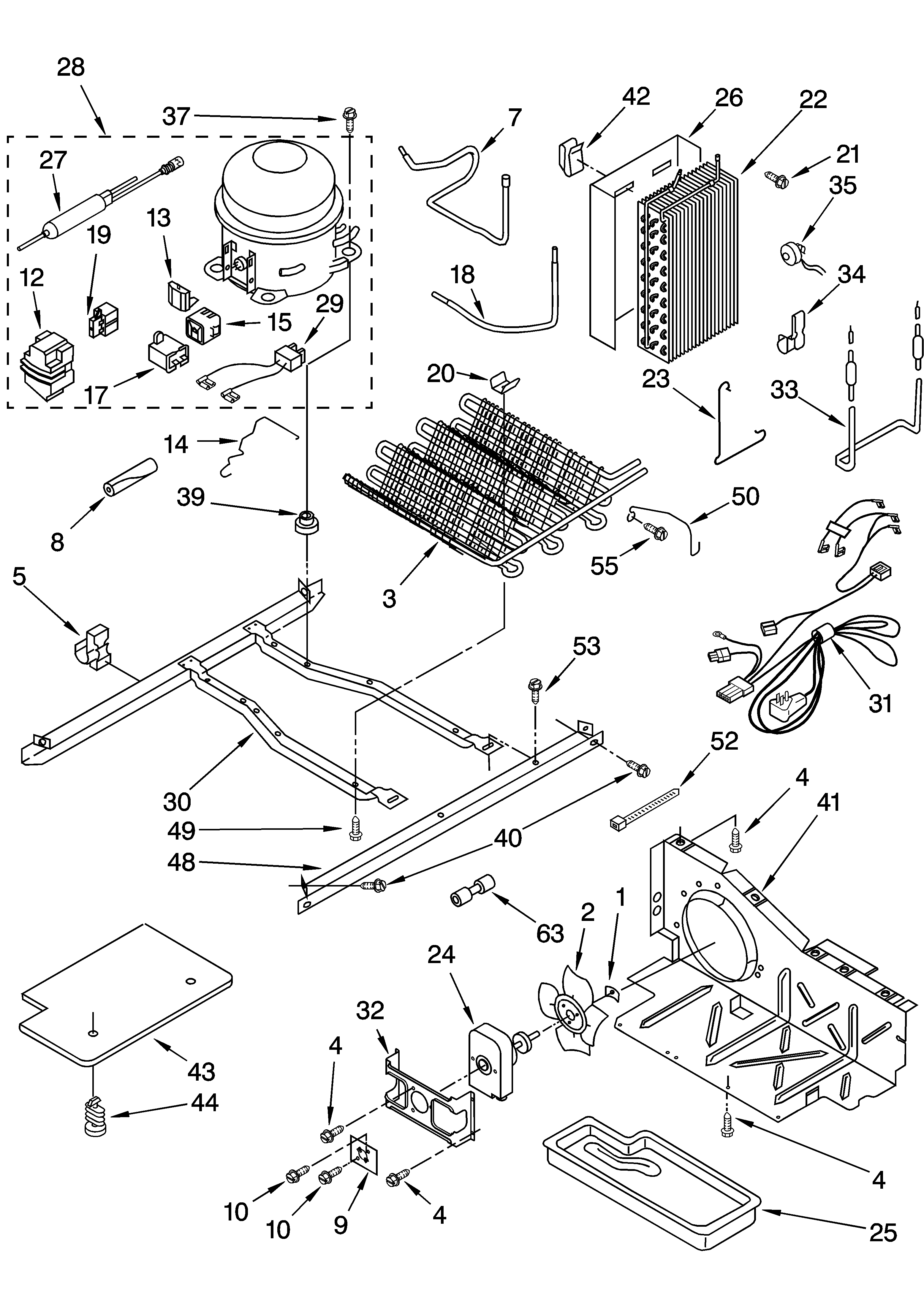 KitchenAid KSRK25ILBL13 unit parts diagram
