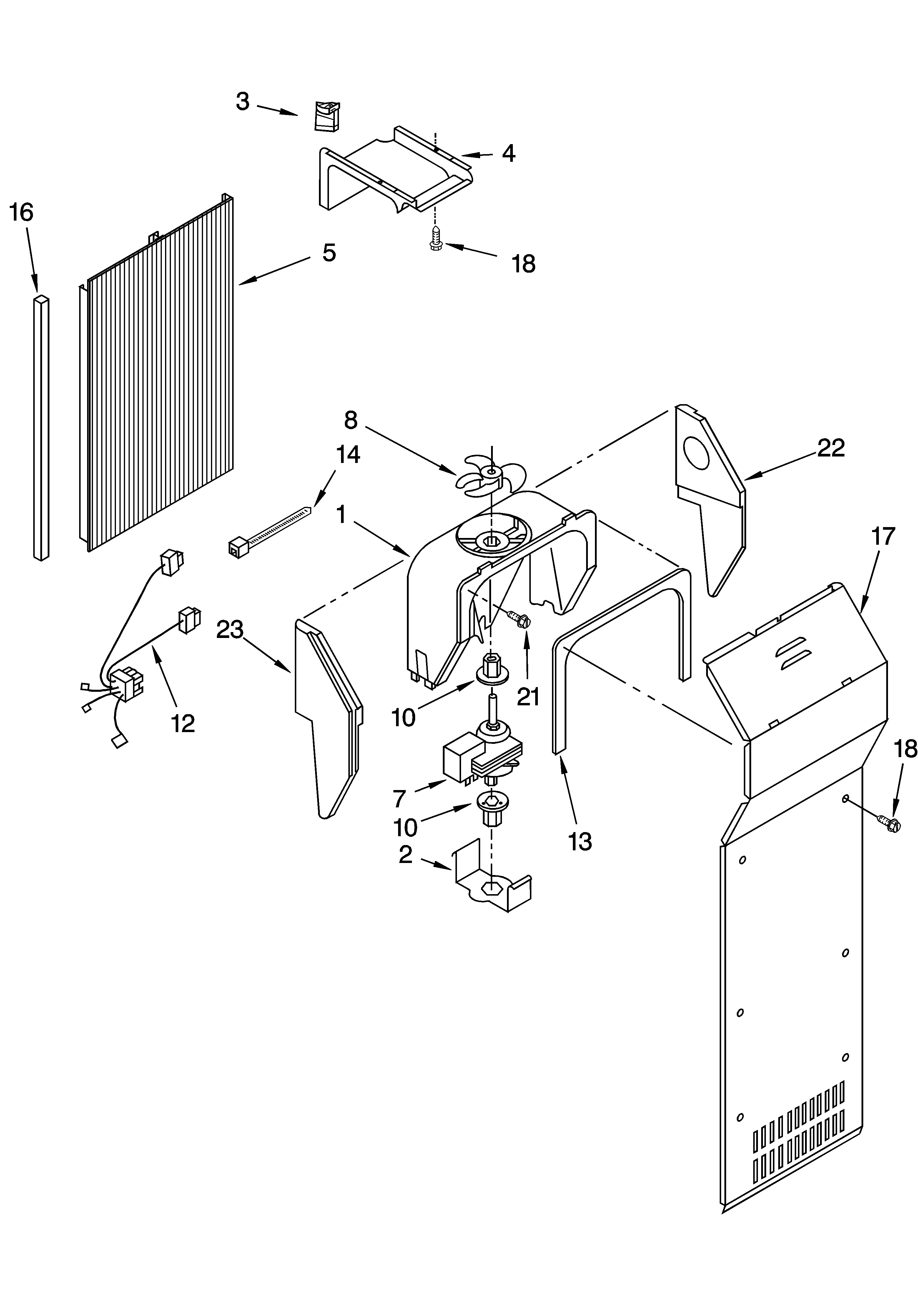 KitchenAid KSRS25ILBT13 air flow parts diagram