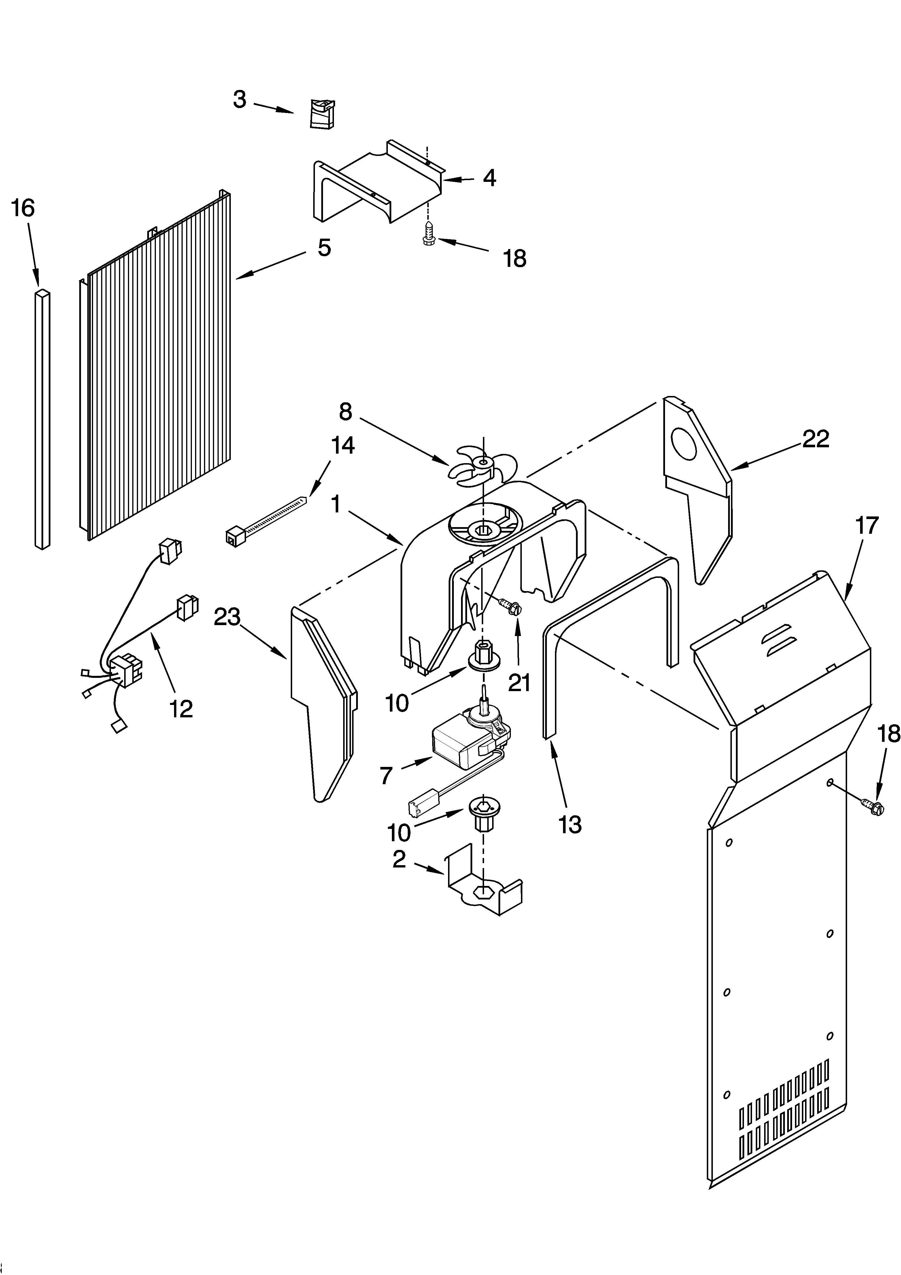 KitchenAid KSRS27ILWH13 air flow parts diagram