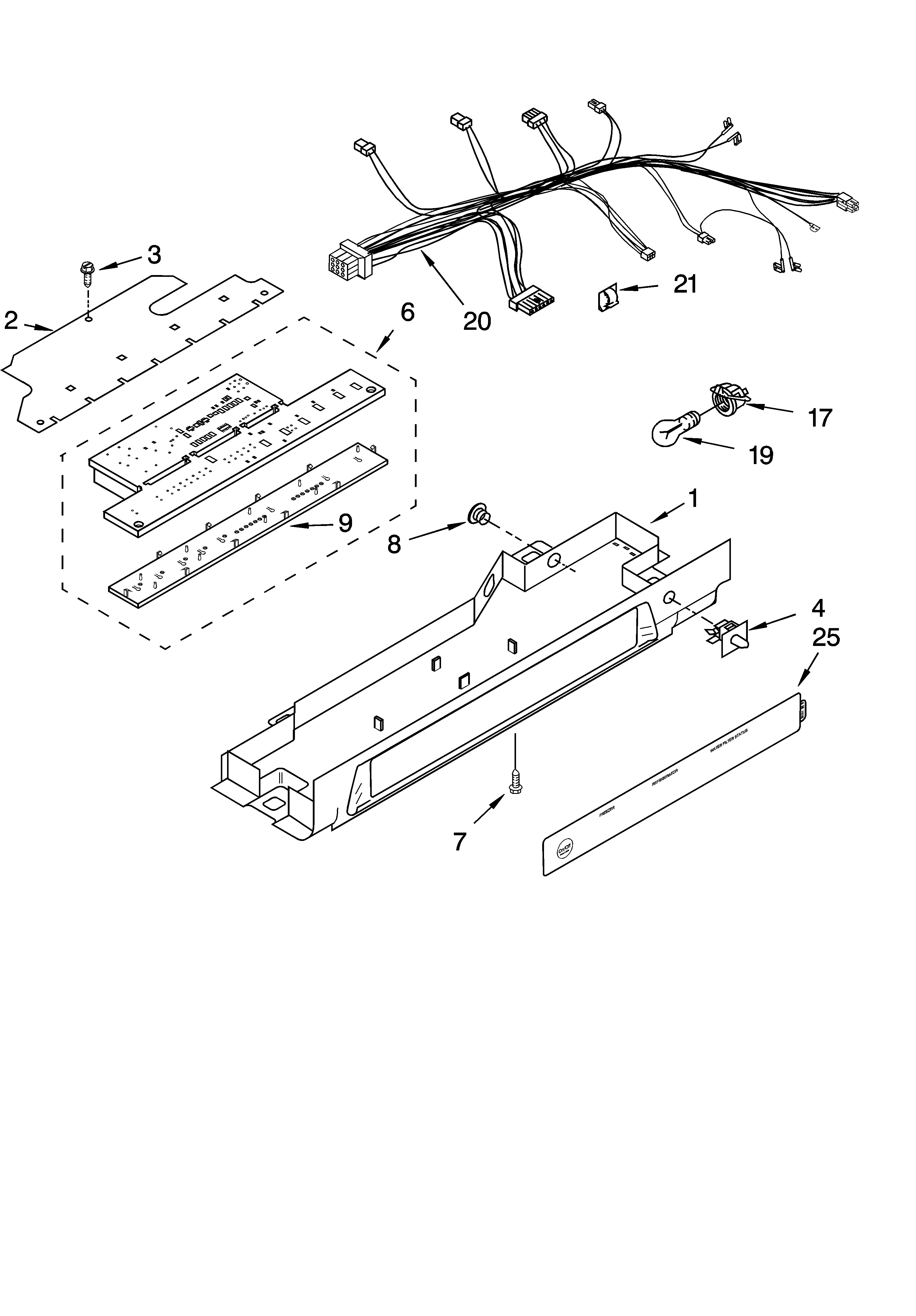 KitchenAid KSRS27ILWH13 control parts diagram