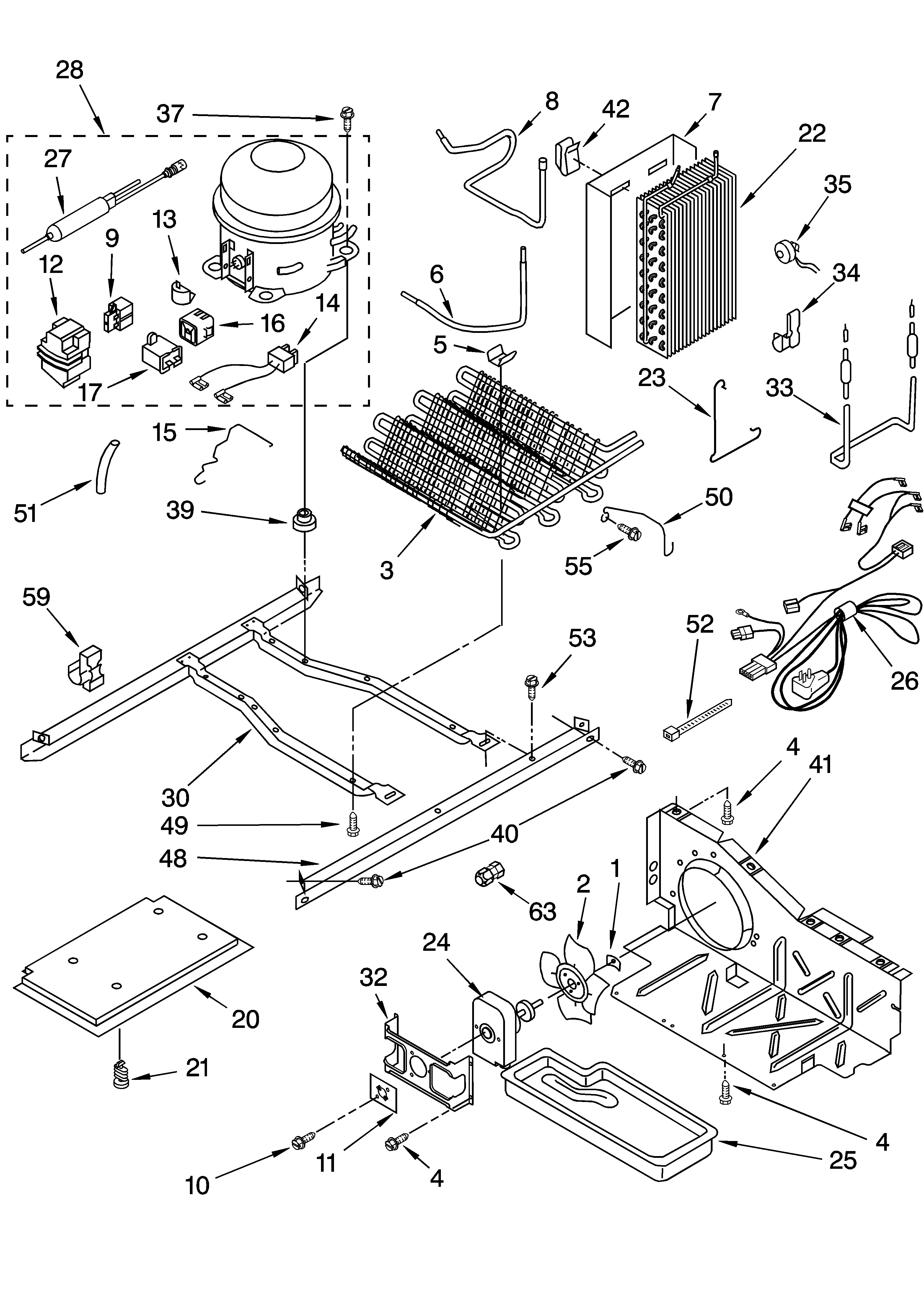 KitchenAid KSRS27ILWH13 unit parts diagram